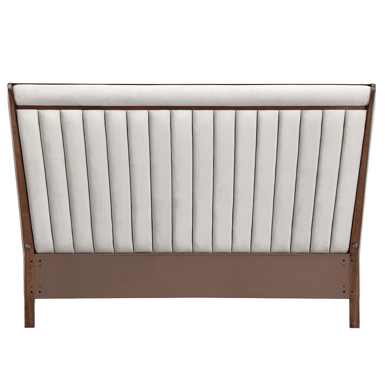 Houston - Eastern King Channel Tufted Panel Bed - Porcini / Walnut