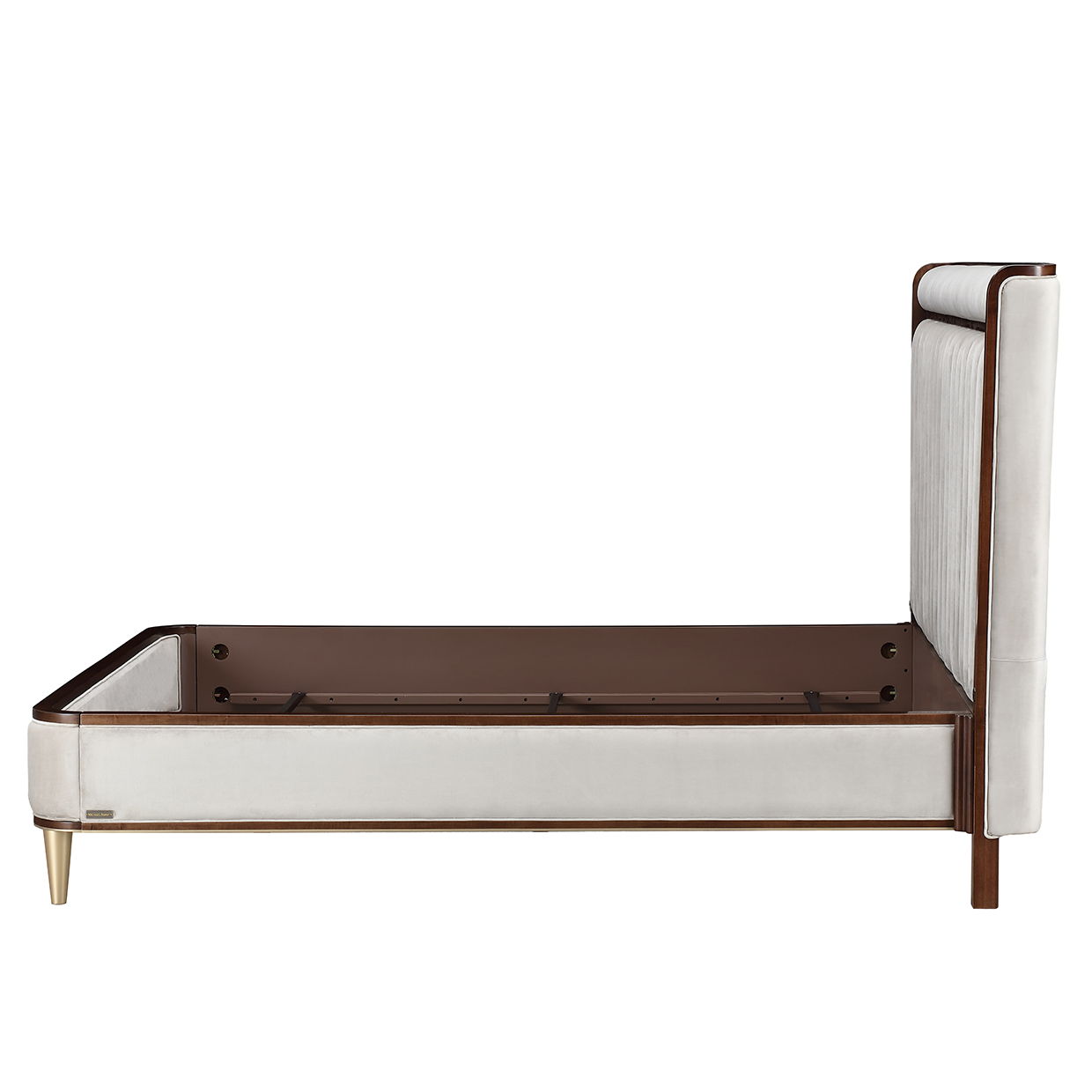 Houston - Eastern King Channel Tufted Panel Bed - Porcini / Walnut