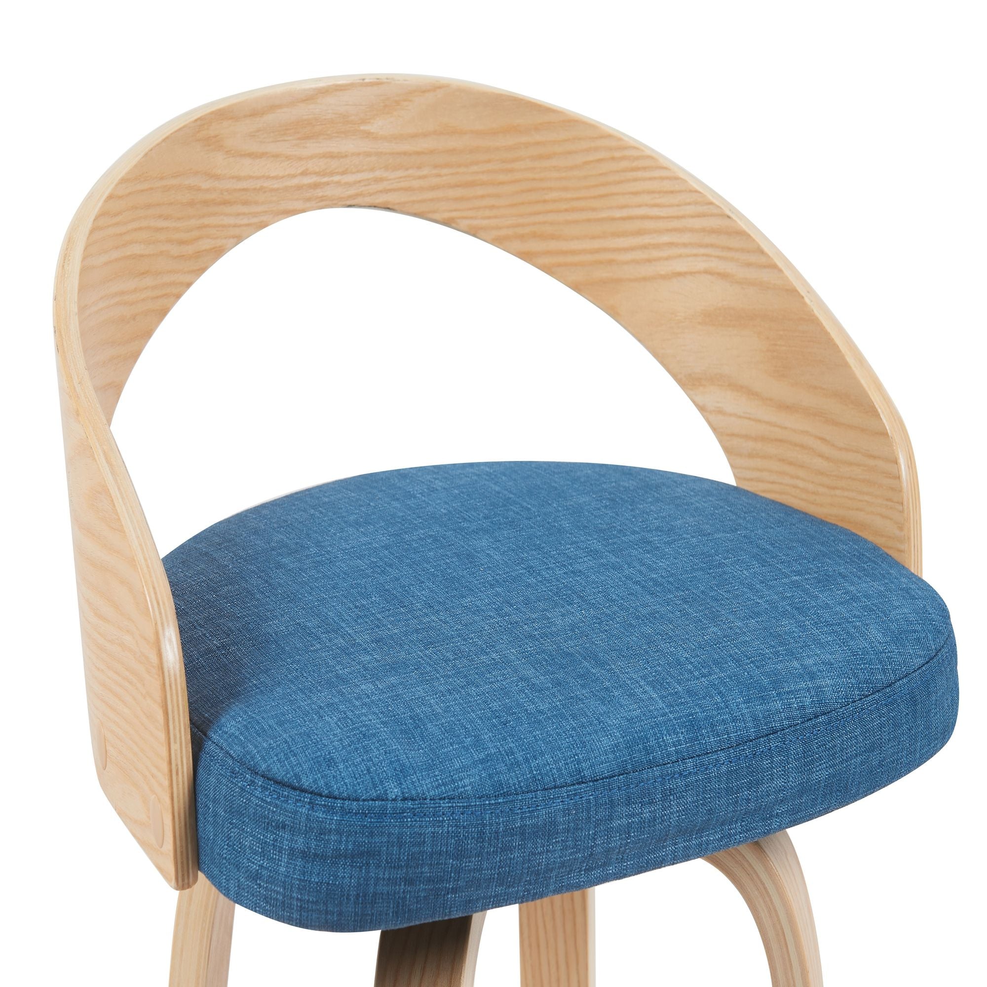 Sonia - Modern Swivel Counter Height Bar Stool - Patterned Oak Wood Finish