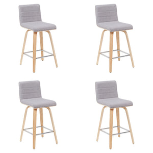 Vienna - Modern Counter Height Swivel Bar Stool - Patterned Oak Wood Frame