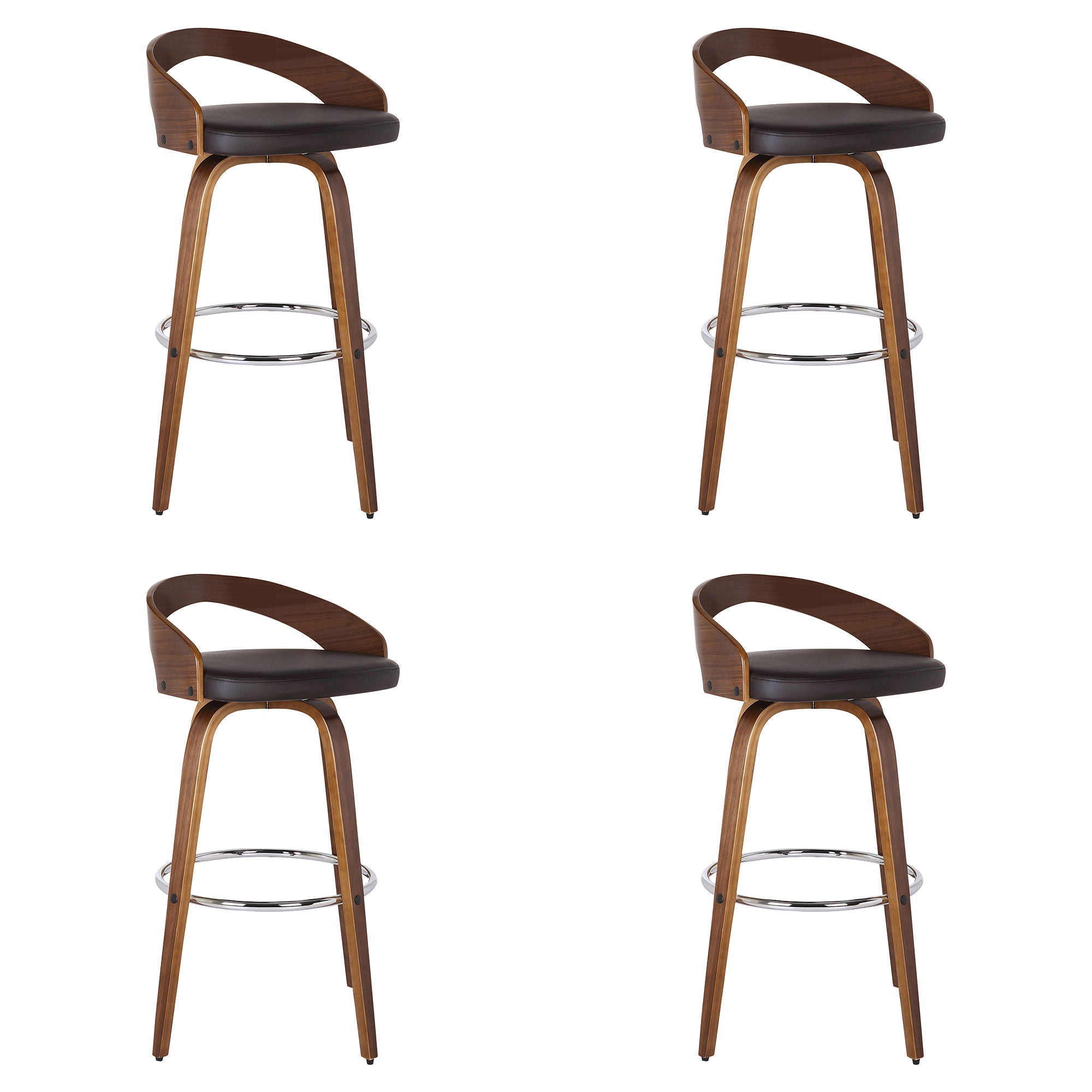 Sonia - 26" Counter Height Swivel Bar Stool - Walnut Wood