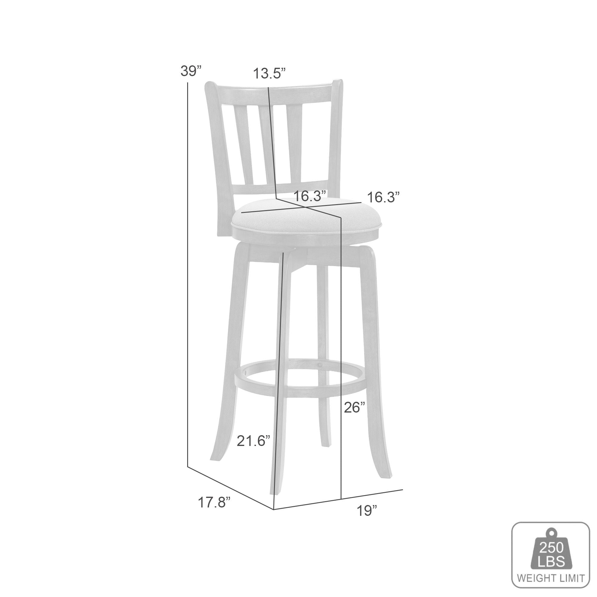 Wren - Modern Farmhouse Swivel Wood Counter Height Kitchen Bar Stool