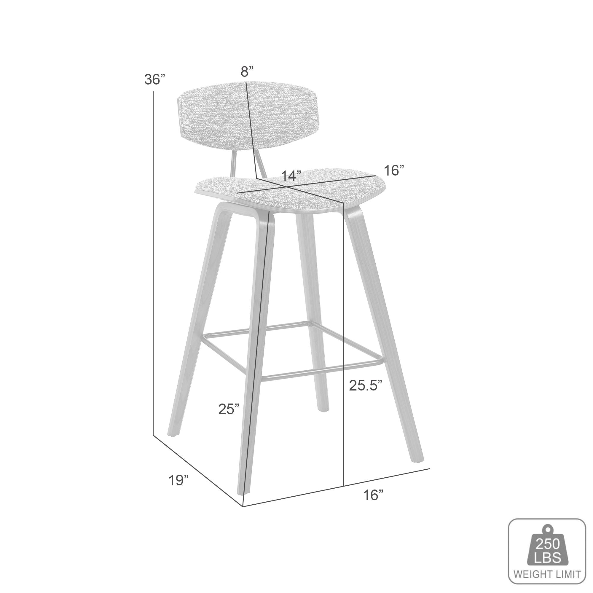 Fox - Mid-Century Modern Counter Stool