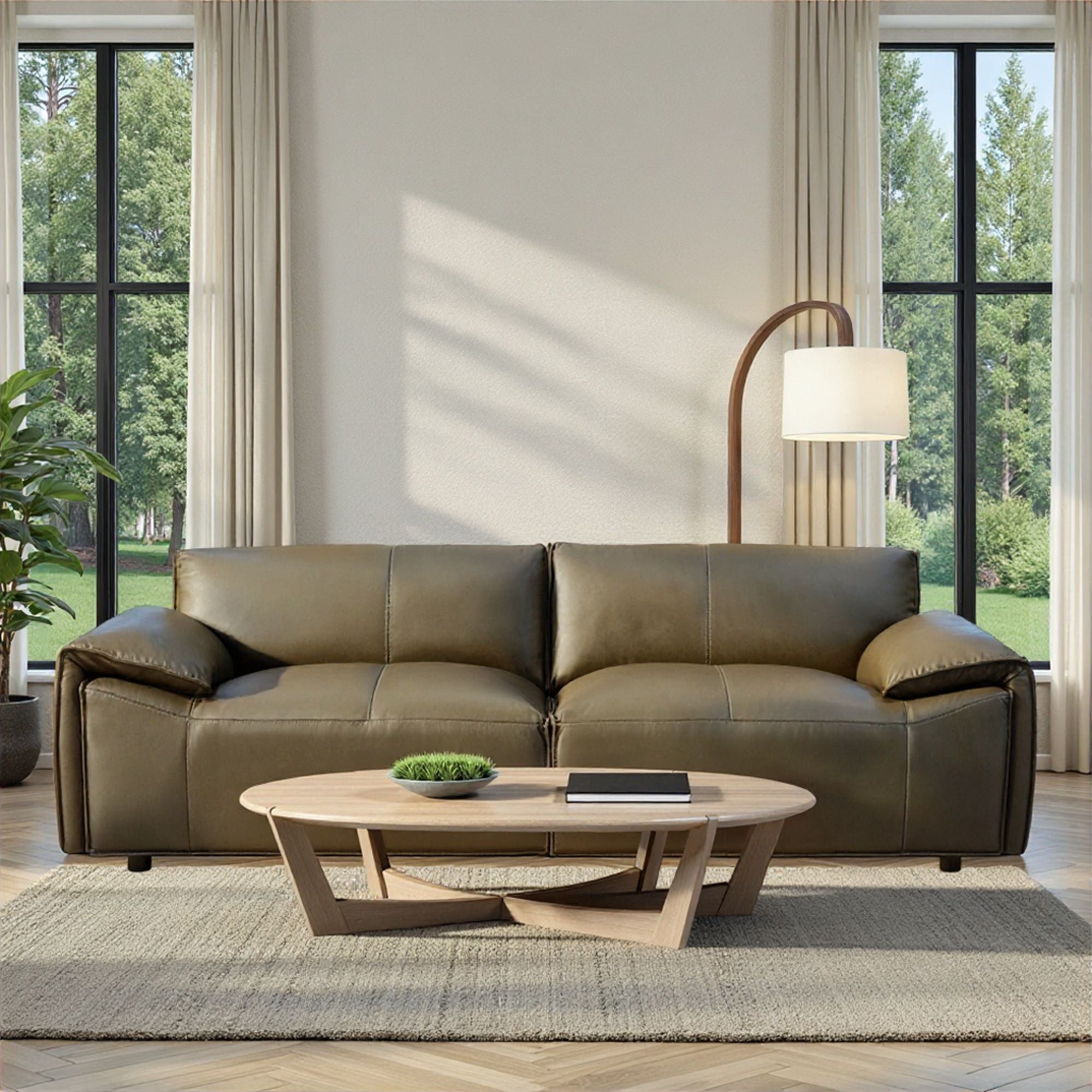 Tanner - Leather Sofa With Padded Arms