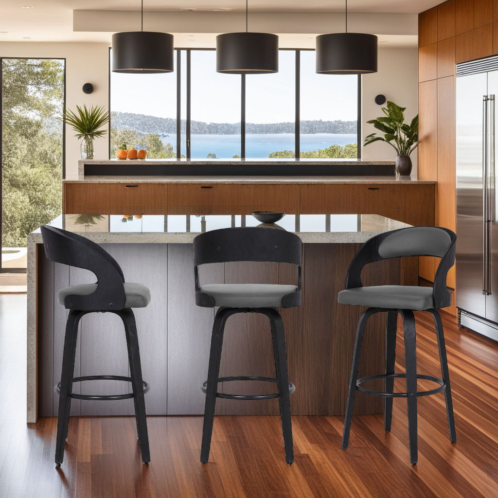 Shelly - 26" Counter Height Swivel Bar Stool With Black Frame