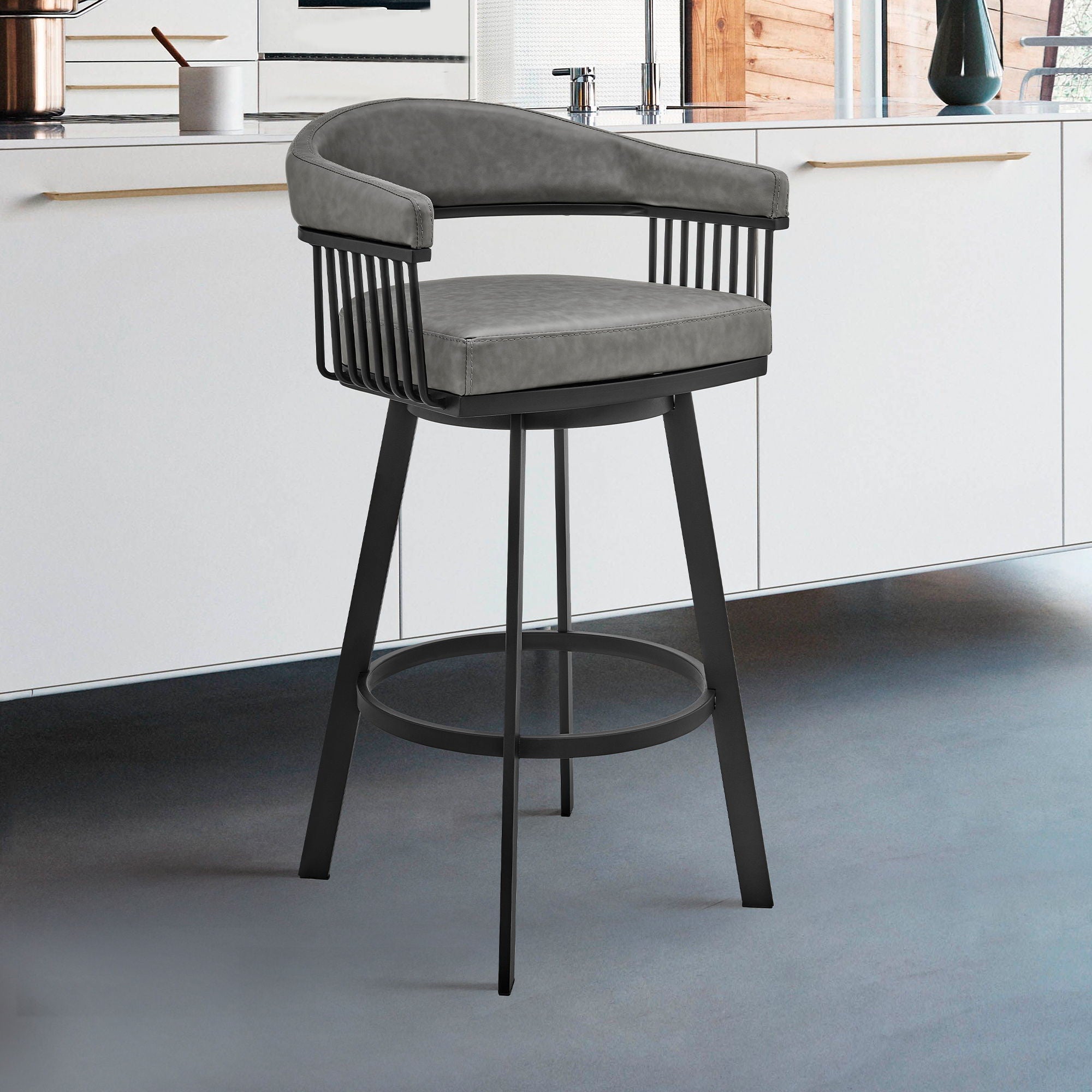 Bronson - Swivel Bar Stool - Black Finish