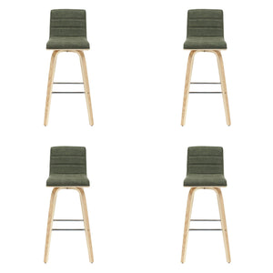 Vienna - 39.5" Swivel Bar Height Square Back Wood Bar Stool With Faux Leather Seat
