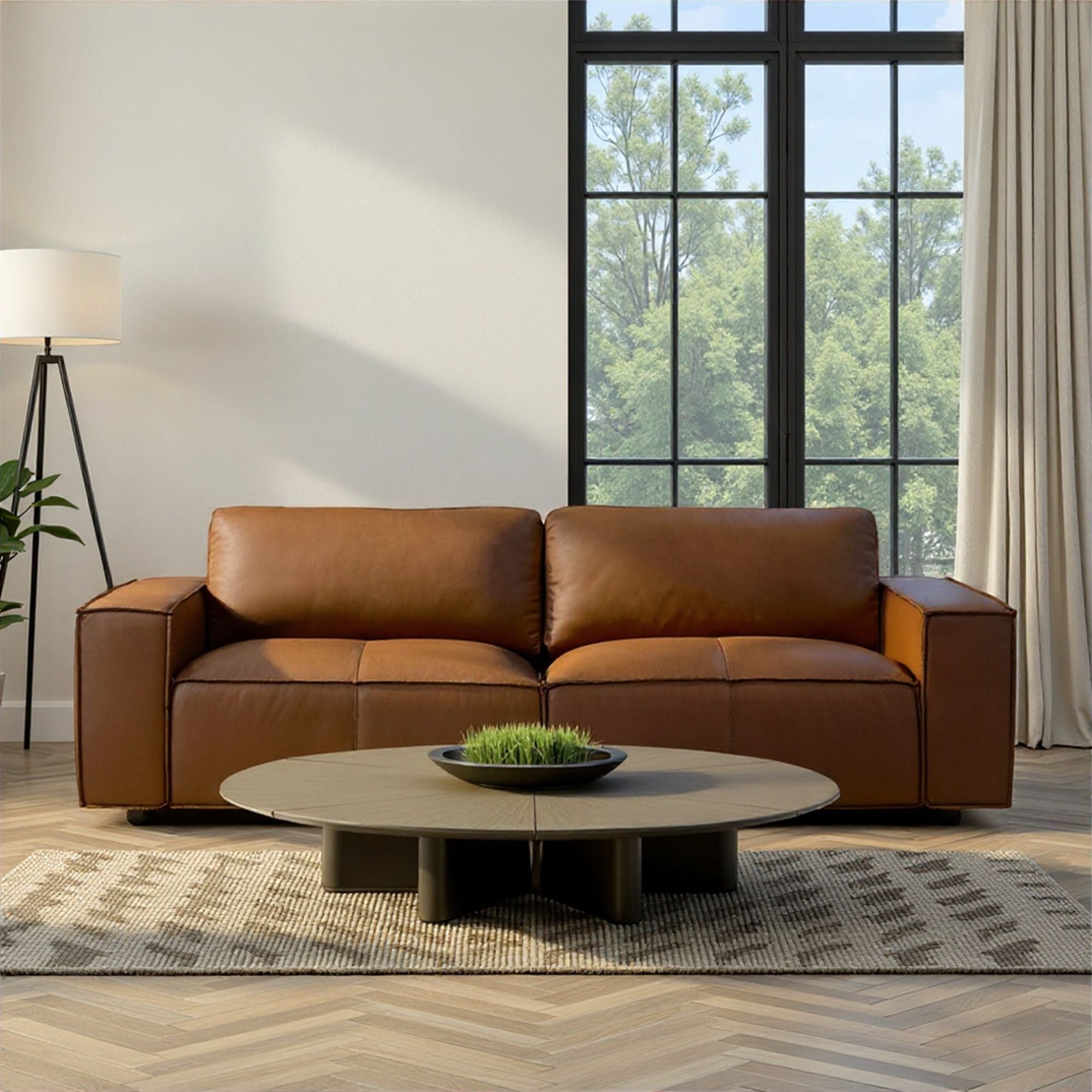 Clayton - Leather Sofa With Track Arms