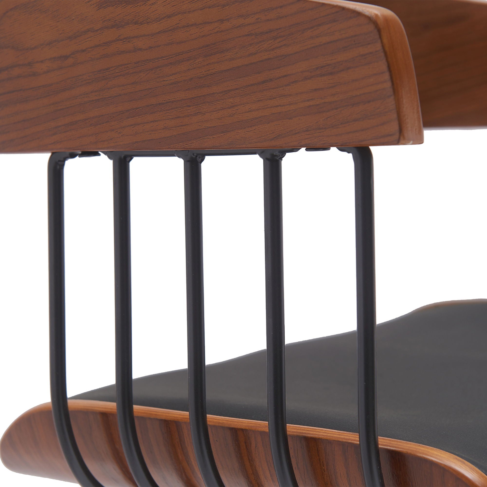 Athena - 27" Swivel Walnut Counter Stool - Black