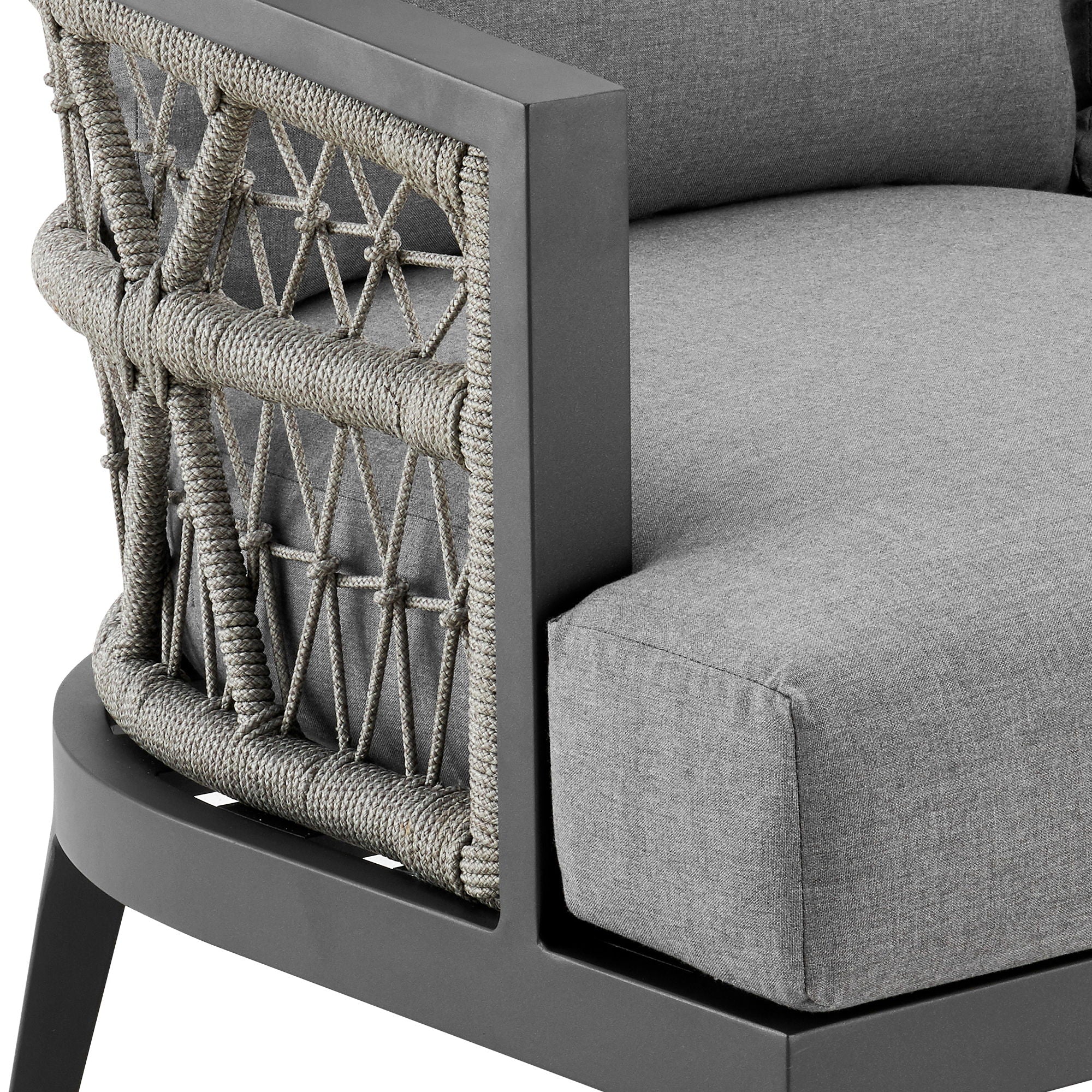 Zella - 4 Piece Outdoor Patio Conversation Set - Light Gray