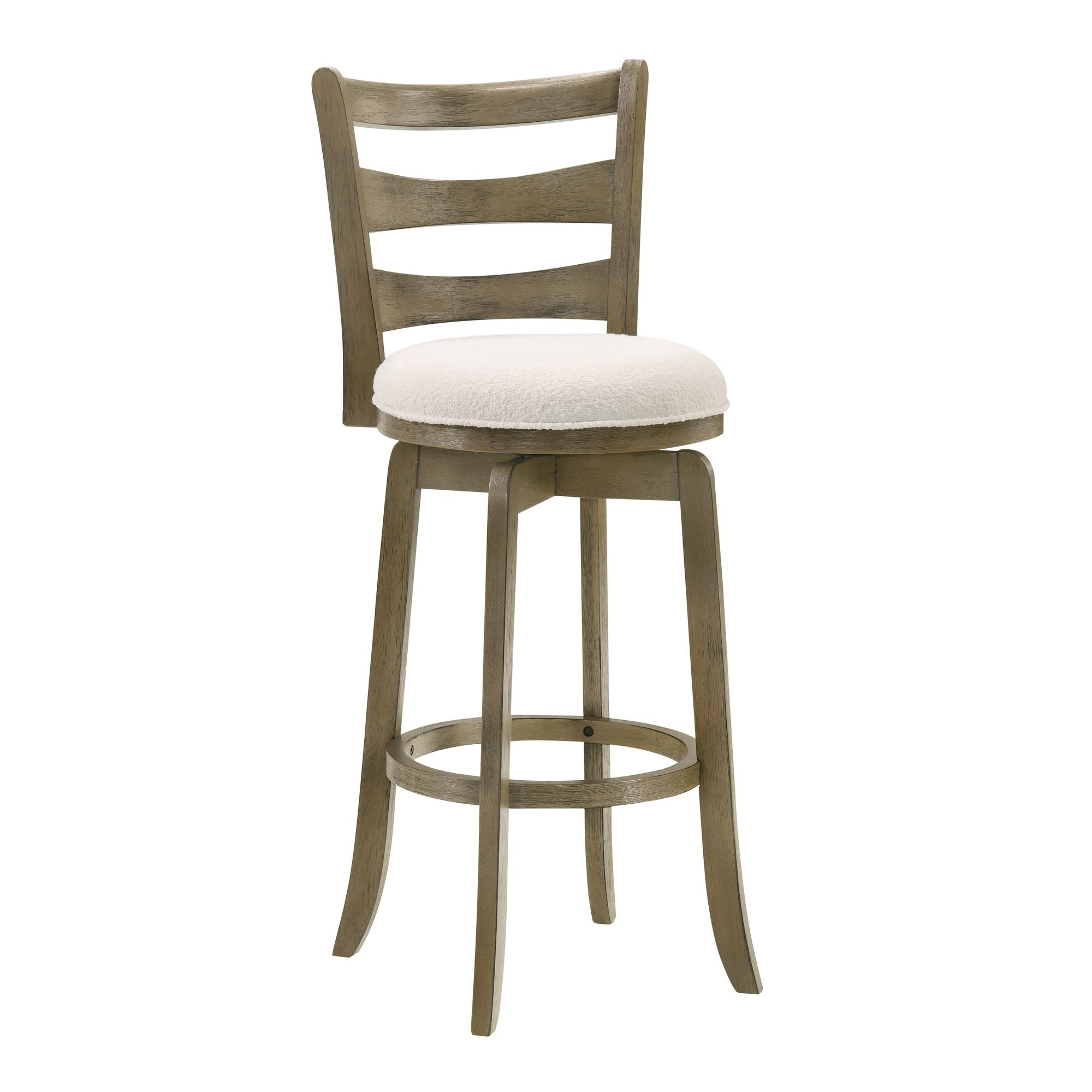 Melindra - Modern Farmhouse Swivel Wood Bar Height Kitchen Bar Stool