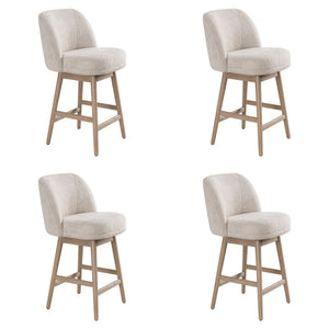 Sadie - Solid Wood Upholstered 26" Counter Height Swivel Barstool