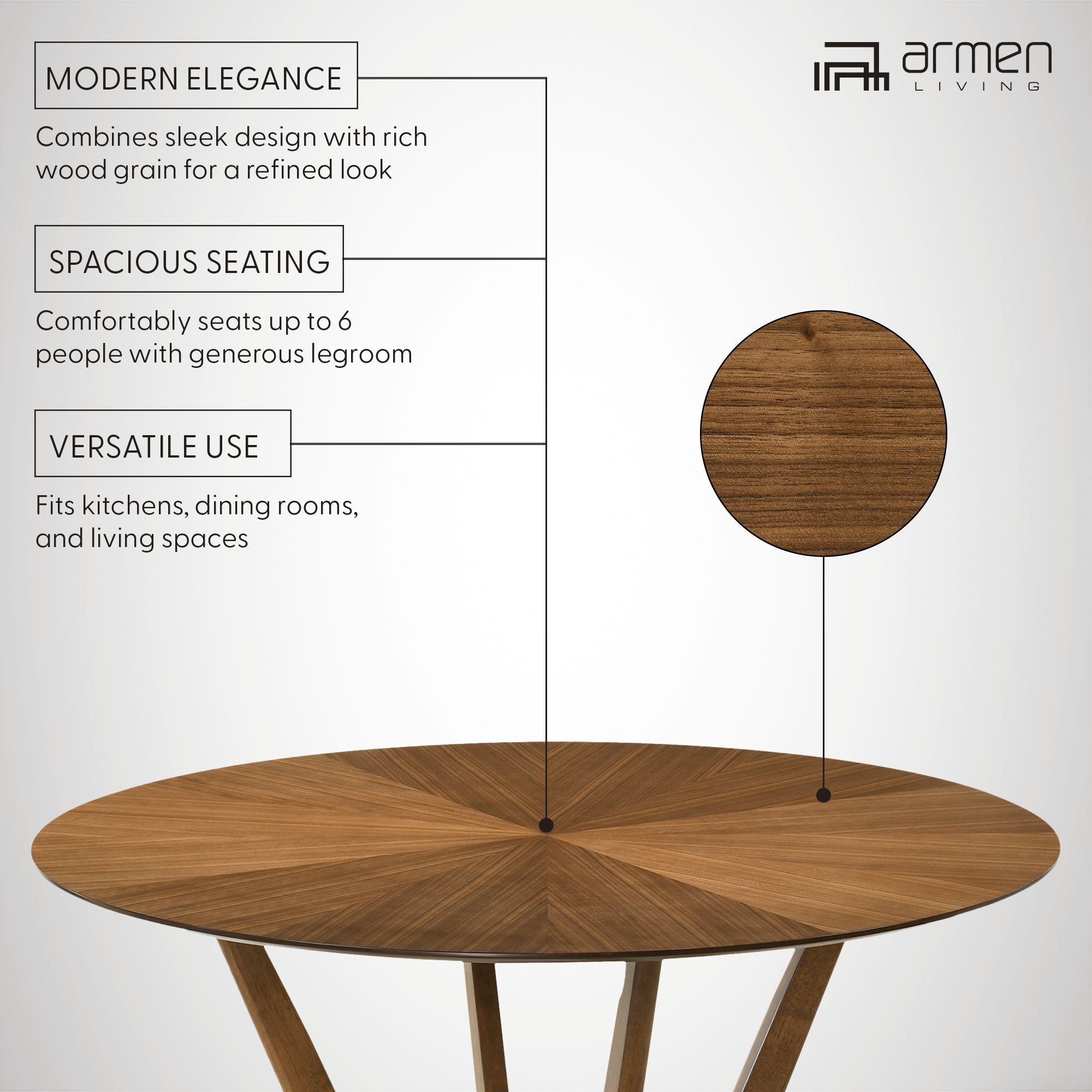 Santana - Round Wood Dining Table