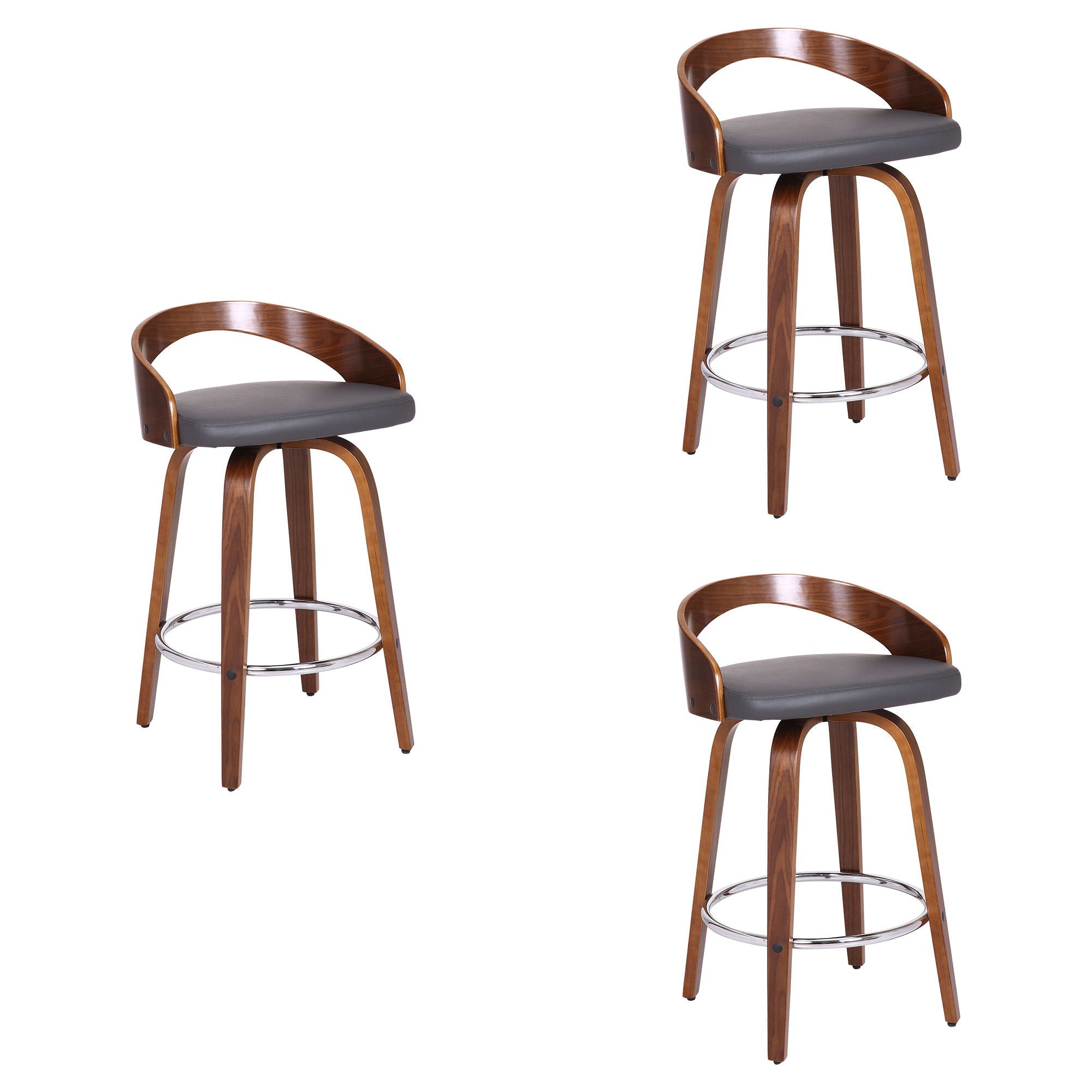 Sonia - 26" Counter Height Swivel Bar Stool - Walnut Wood