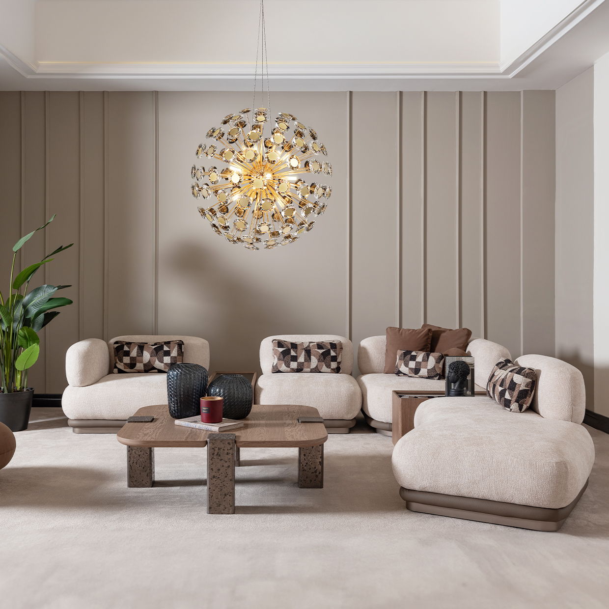 Bristol Point - Armless Chaise - Fawn / Saddle Brown