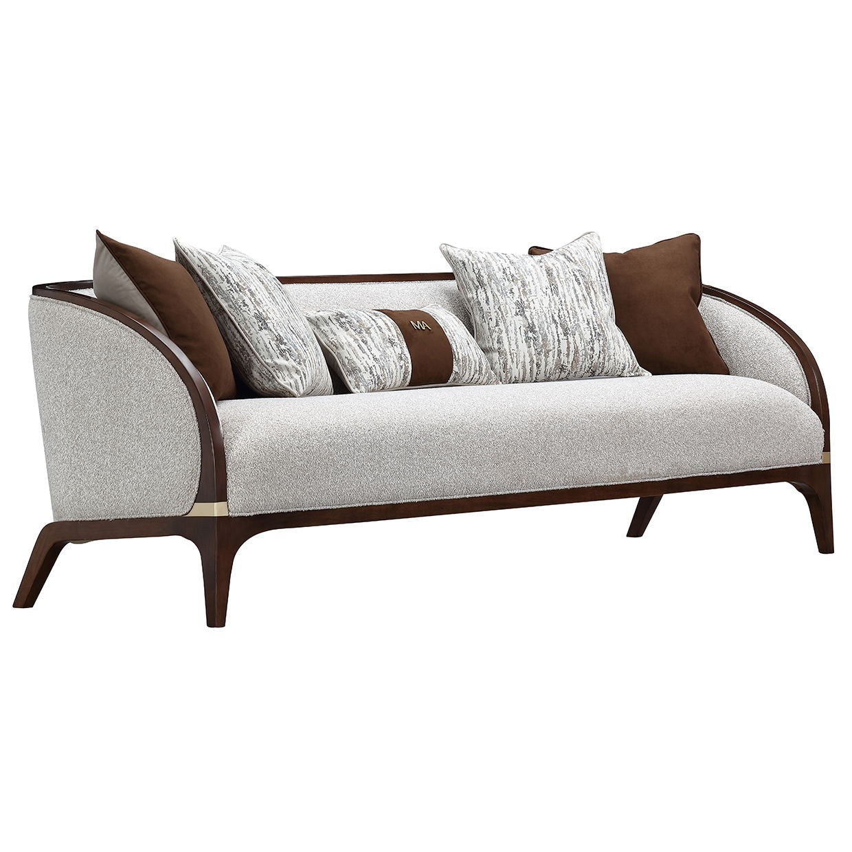 Houston - Sofa - Pebble / Walnut