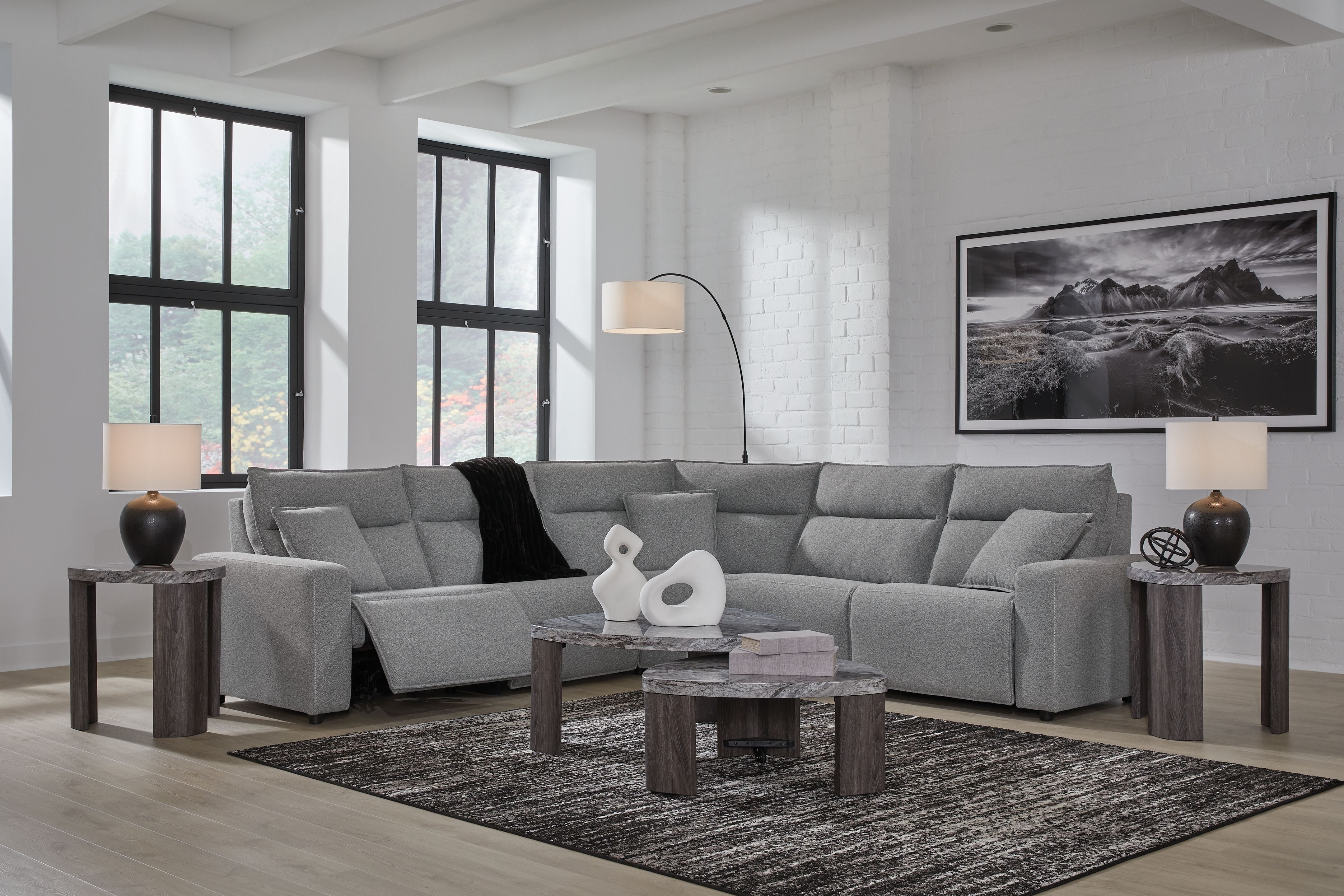 ModMax II - Salt And Pepper - Reclining Sectional