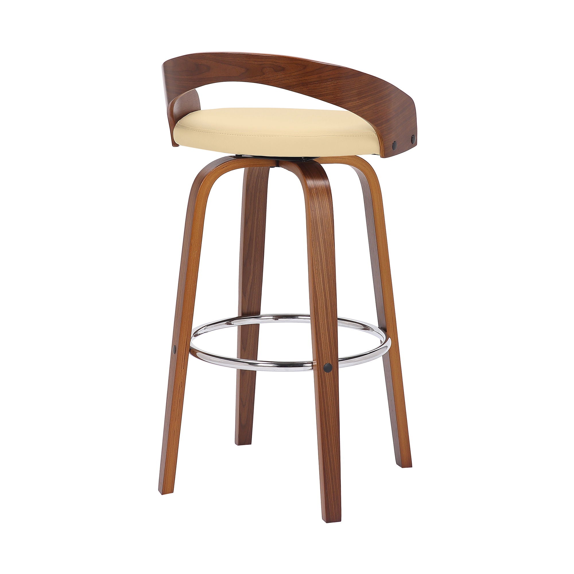 Sonia - 30" Bar Height Swivel Bar Stool - Walnut Wood