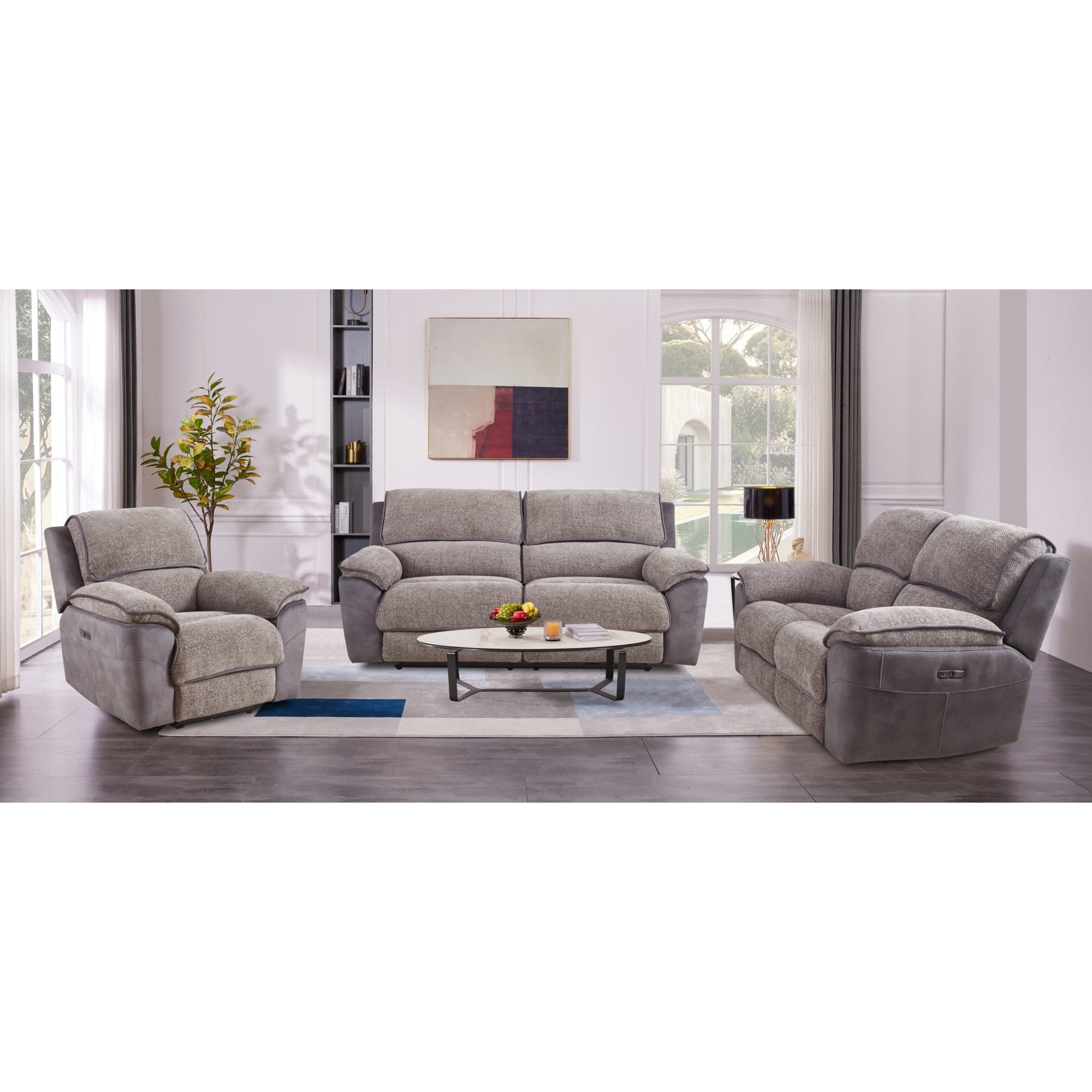 Mega CMS 9213 (Loveseat, Sofa & Pwd Recliner)