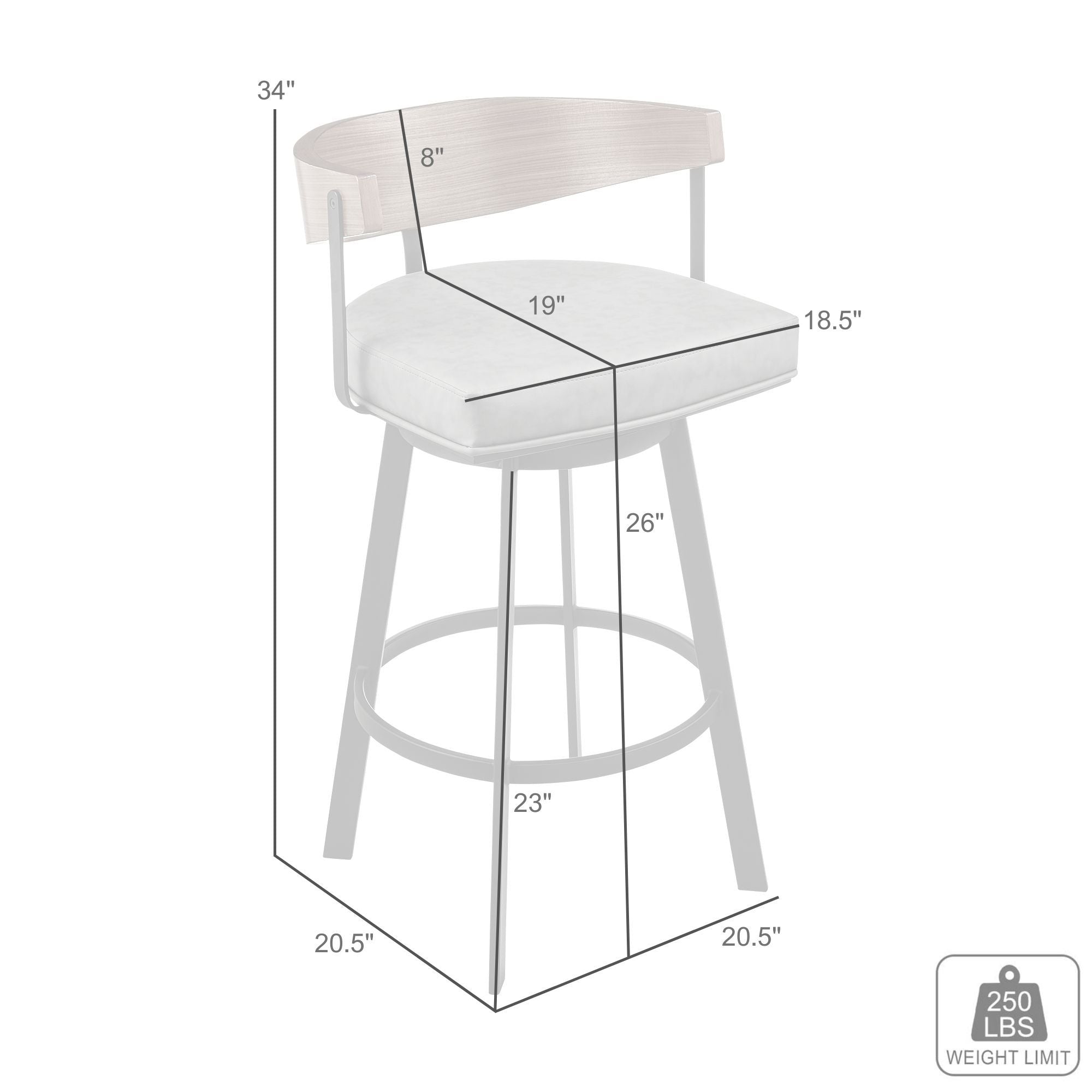 Lacey - Vintage Swivel Stool