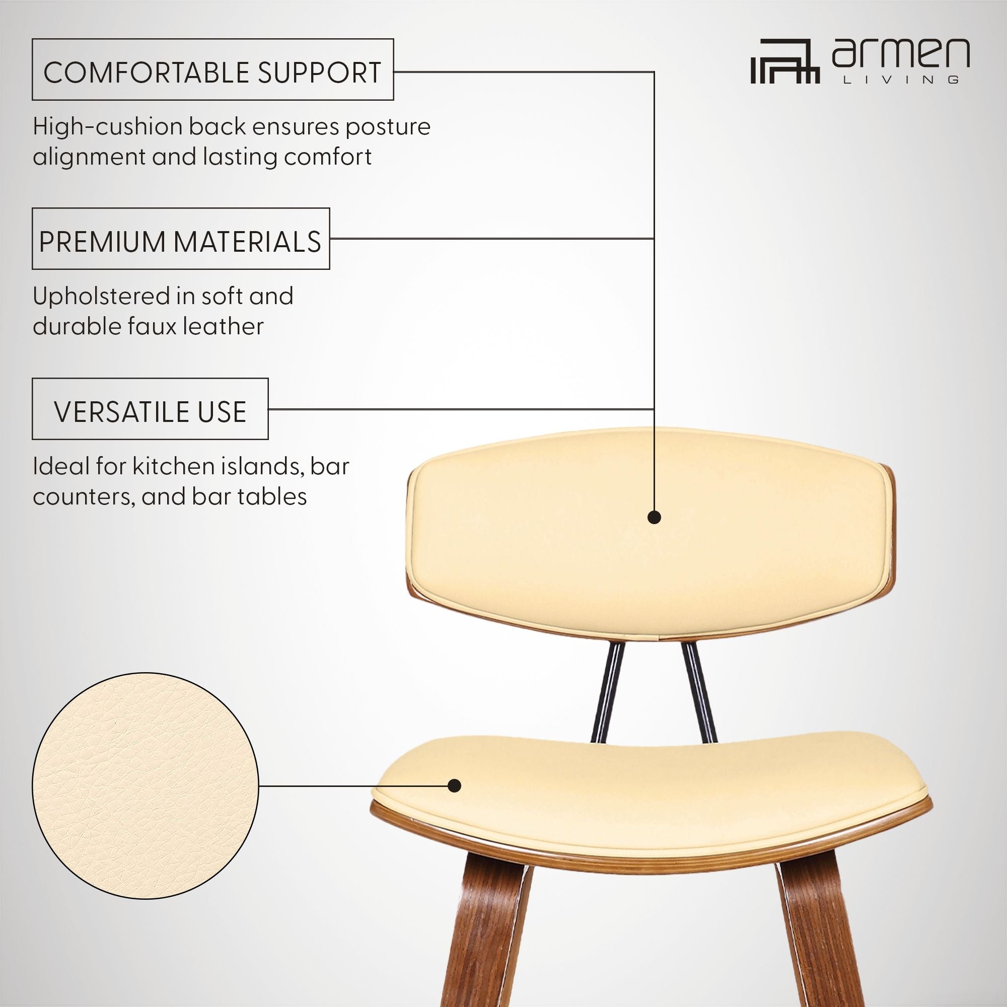 Fox - Mid-Century Counter Stool