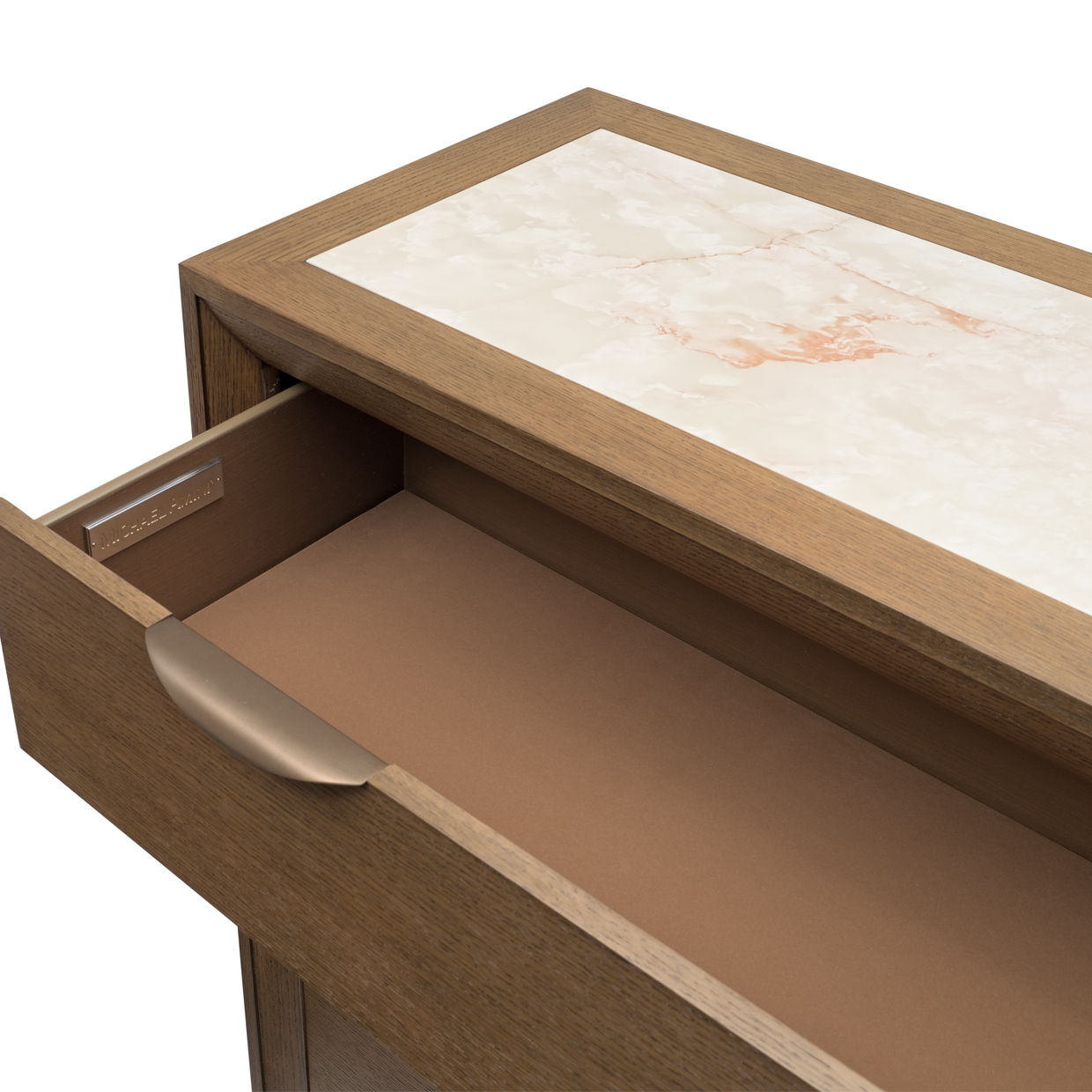 Portrait - 5-Drawer Chest With LED Lights - Sienna Brown