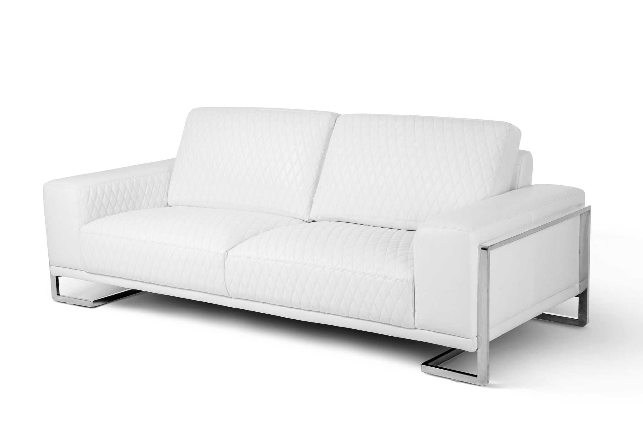 Mia Bella - Gianna Sofa - White / Stainless Steel