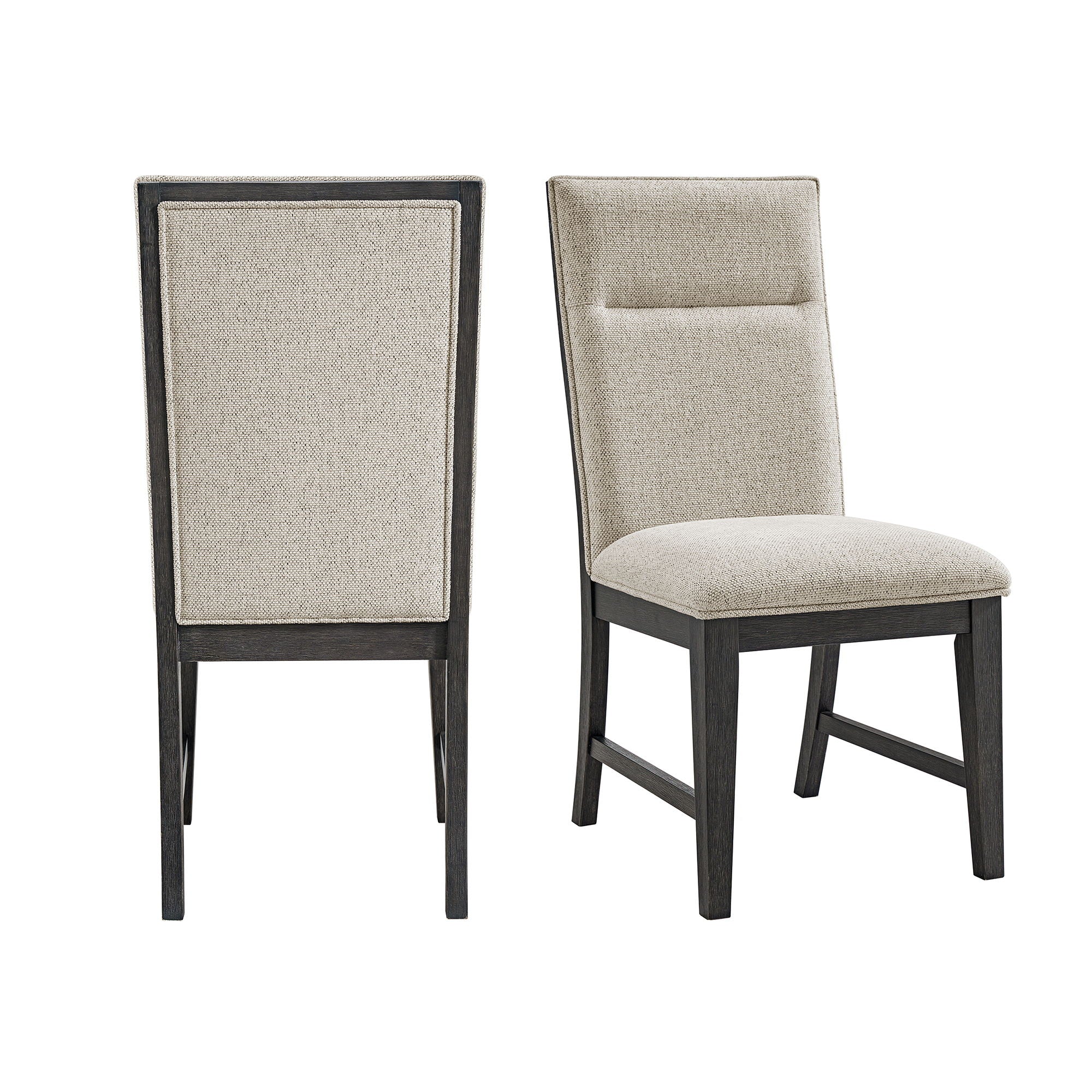Axel - Fabric Dining Chair (Set of 2) - Light Gray / Espresso