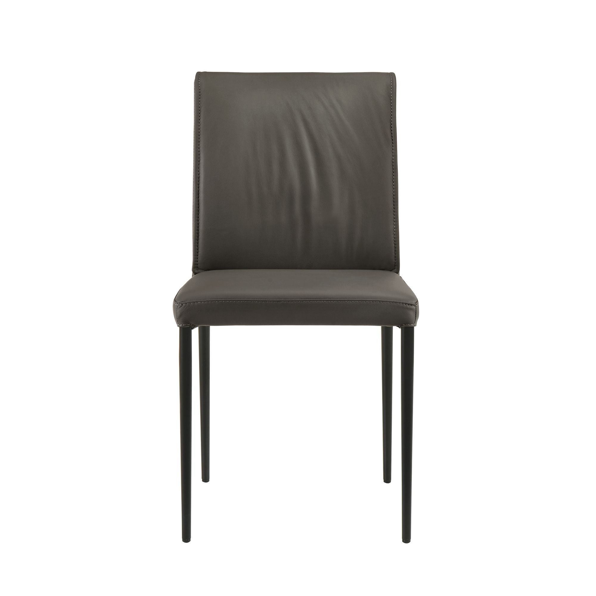 Meriam - Full Back Top Grain Leather Upholstered Metal Dining Chairs (Set of 2)