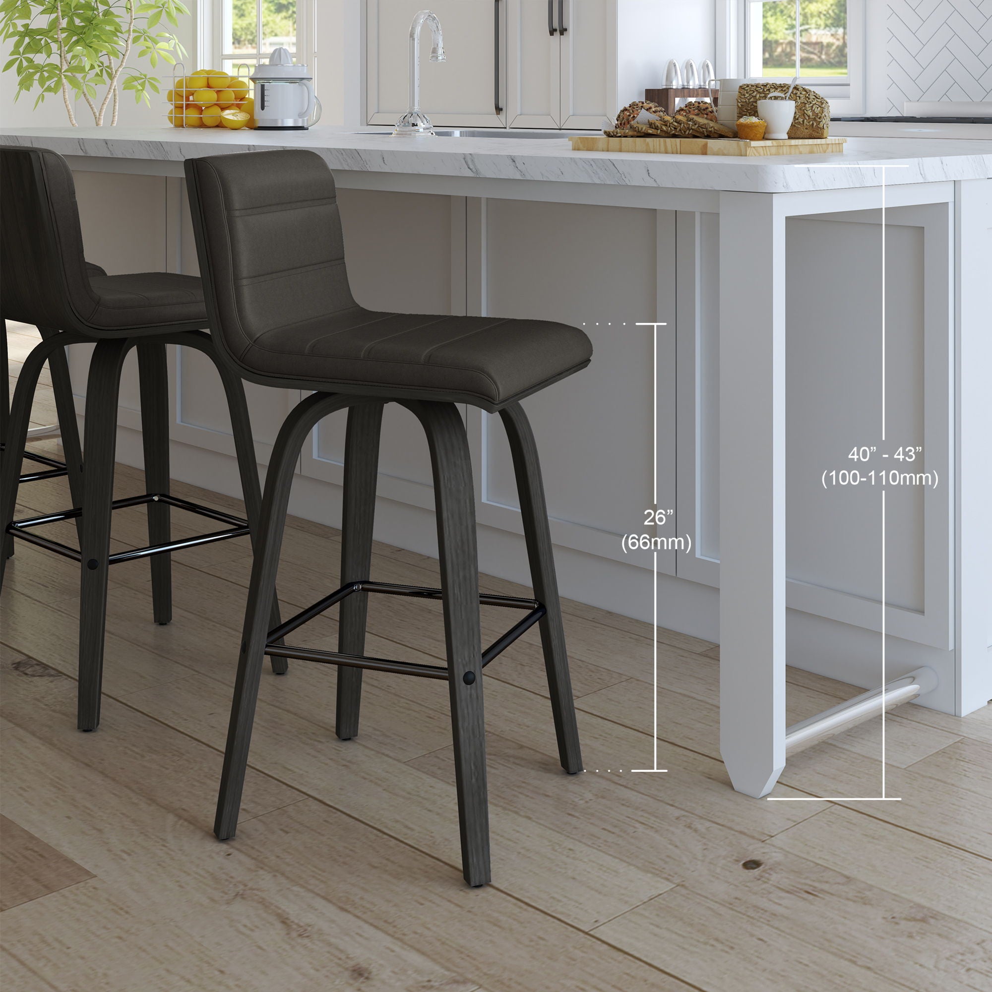 Vienna - 26" Swivel Counter Stool - Black Wood