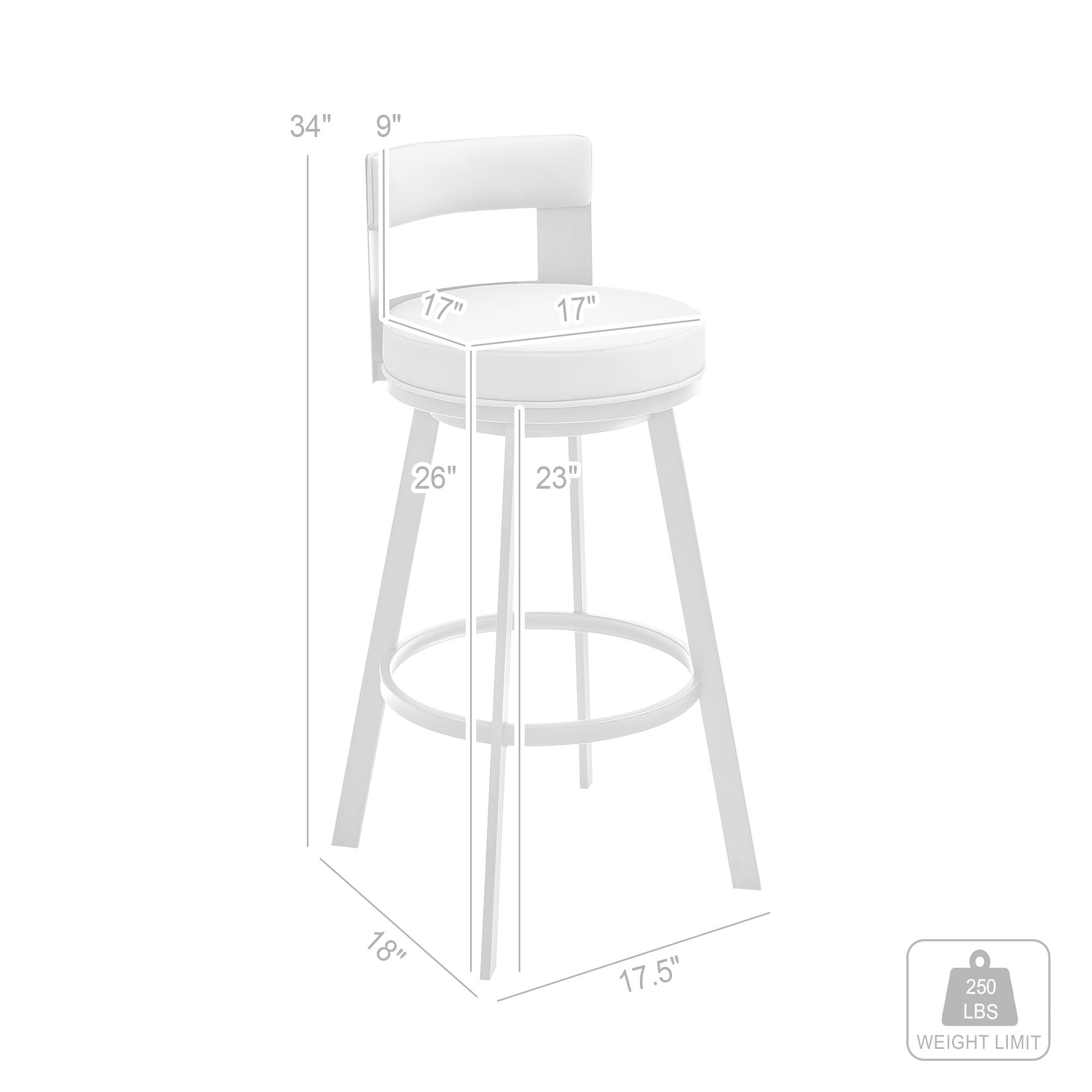 Flynn - Swivel Bar Stool - Brushed Steel