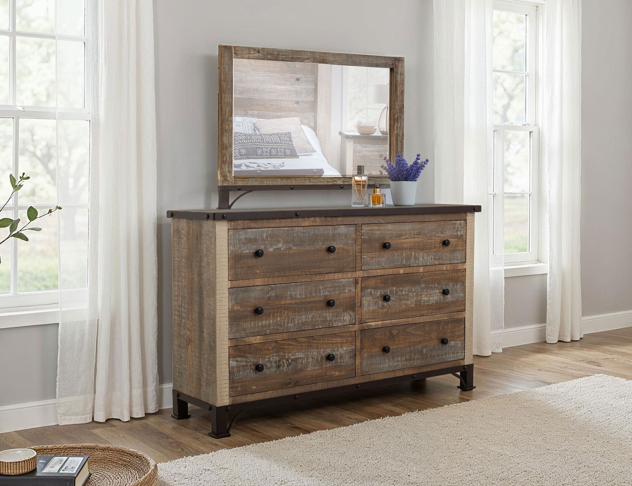 Antique - Dresser With 6 Drawers - Multicolor