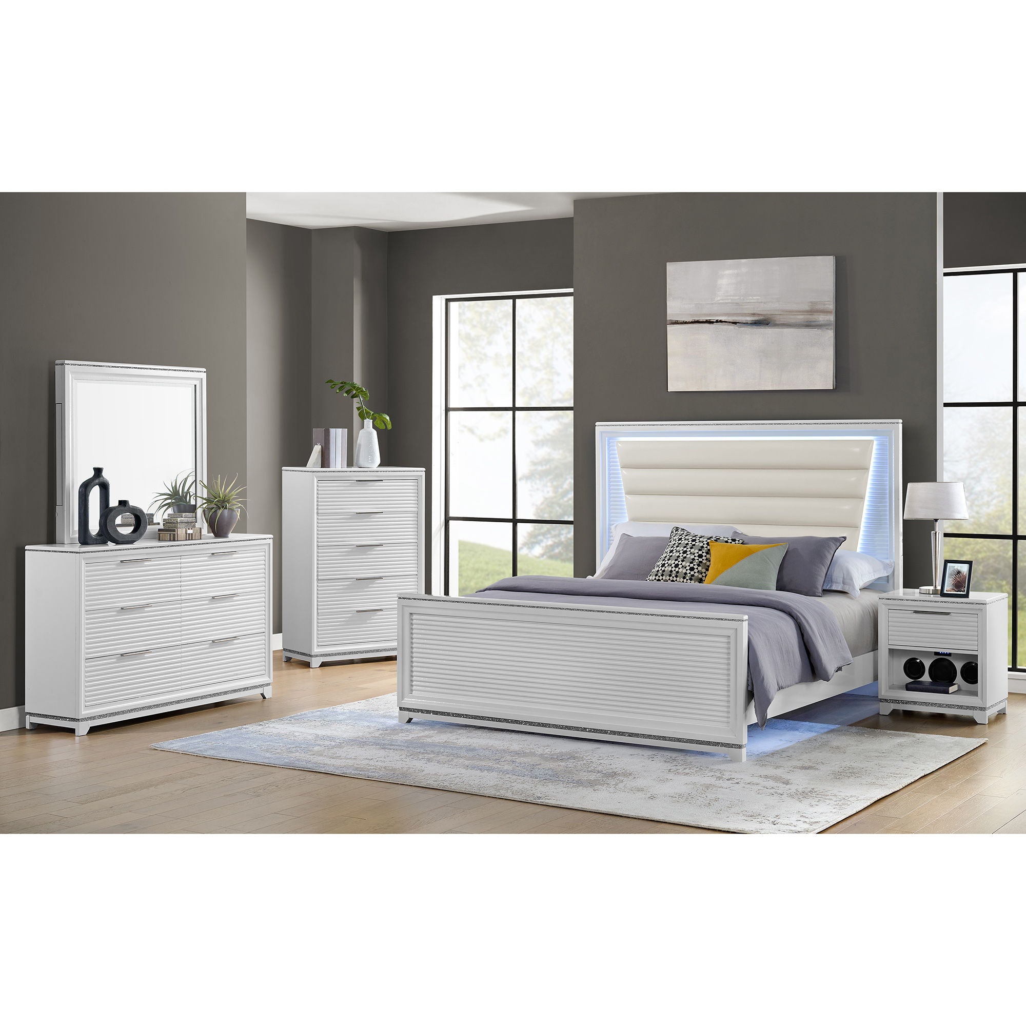 Denmark - 1-Drawer Nightstand With Speaker And USB - White