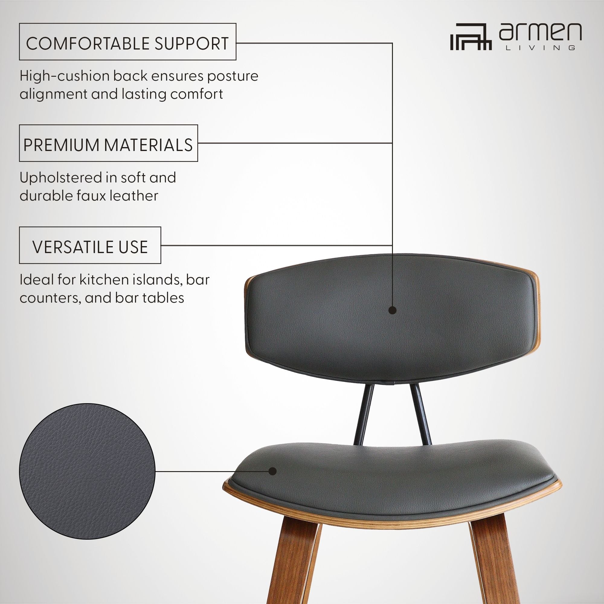 Fox - Mid-Century Counter Stool