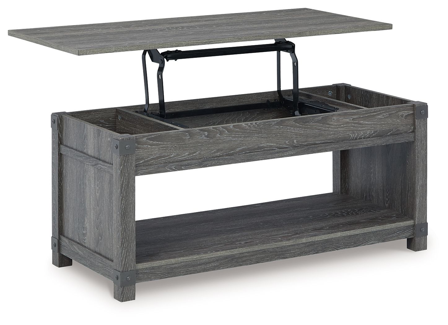 Freedan - Rect Lift Top Cocktail Table - Grayish Brown