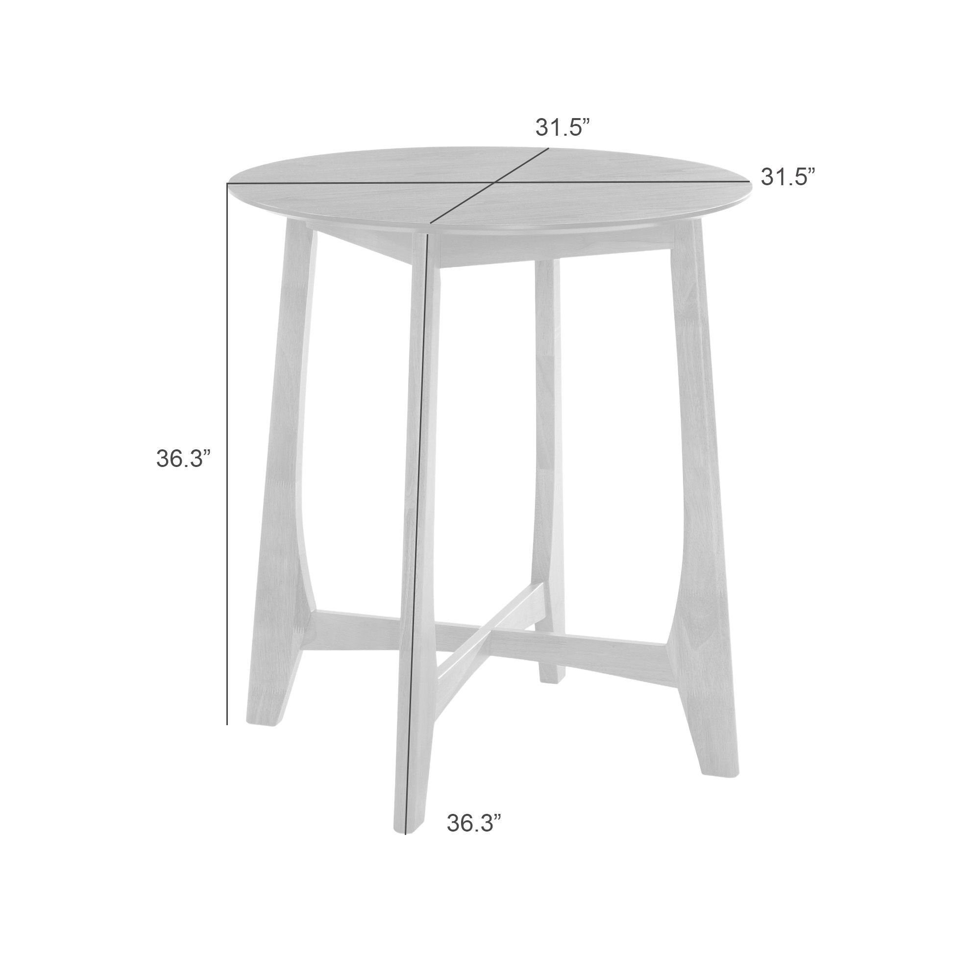 Vera - 31.5" Wood Top Pub Table - Natural