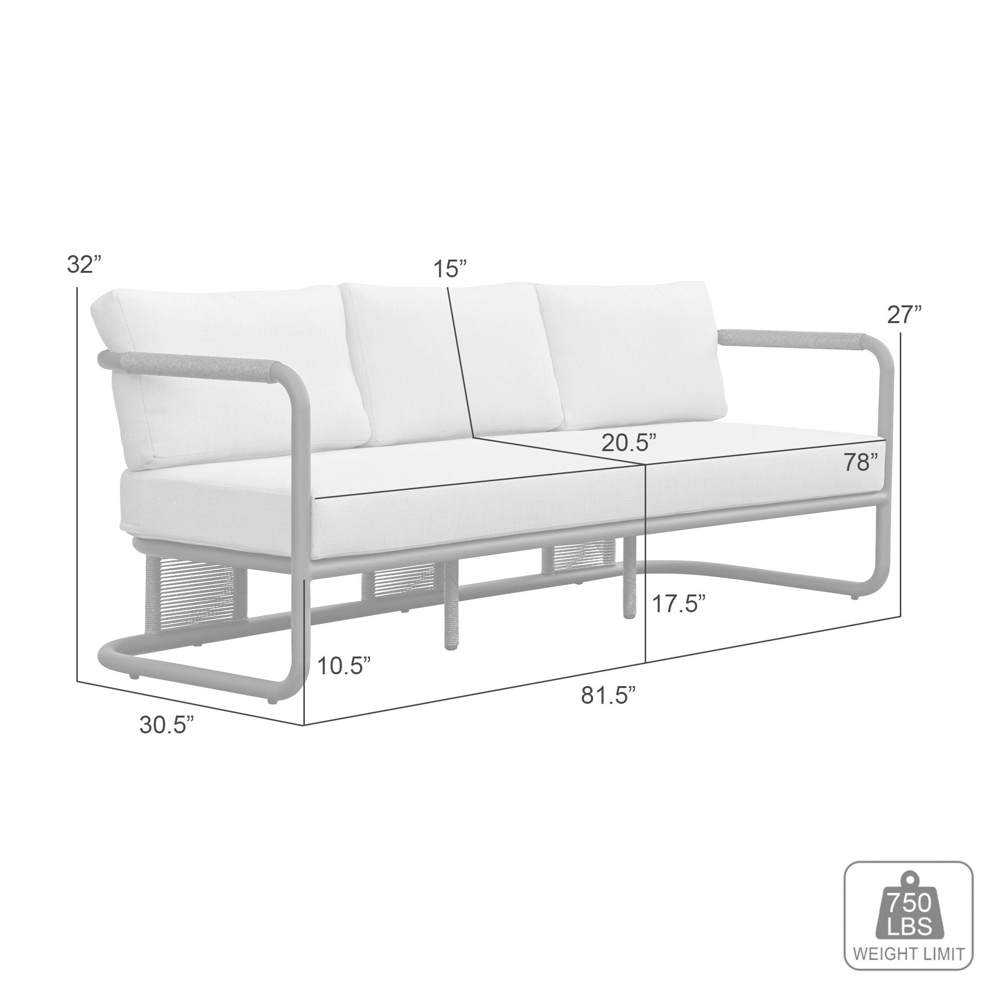 Dorado - Outdoor Sofa - Off-White / Gray