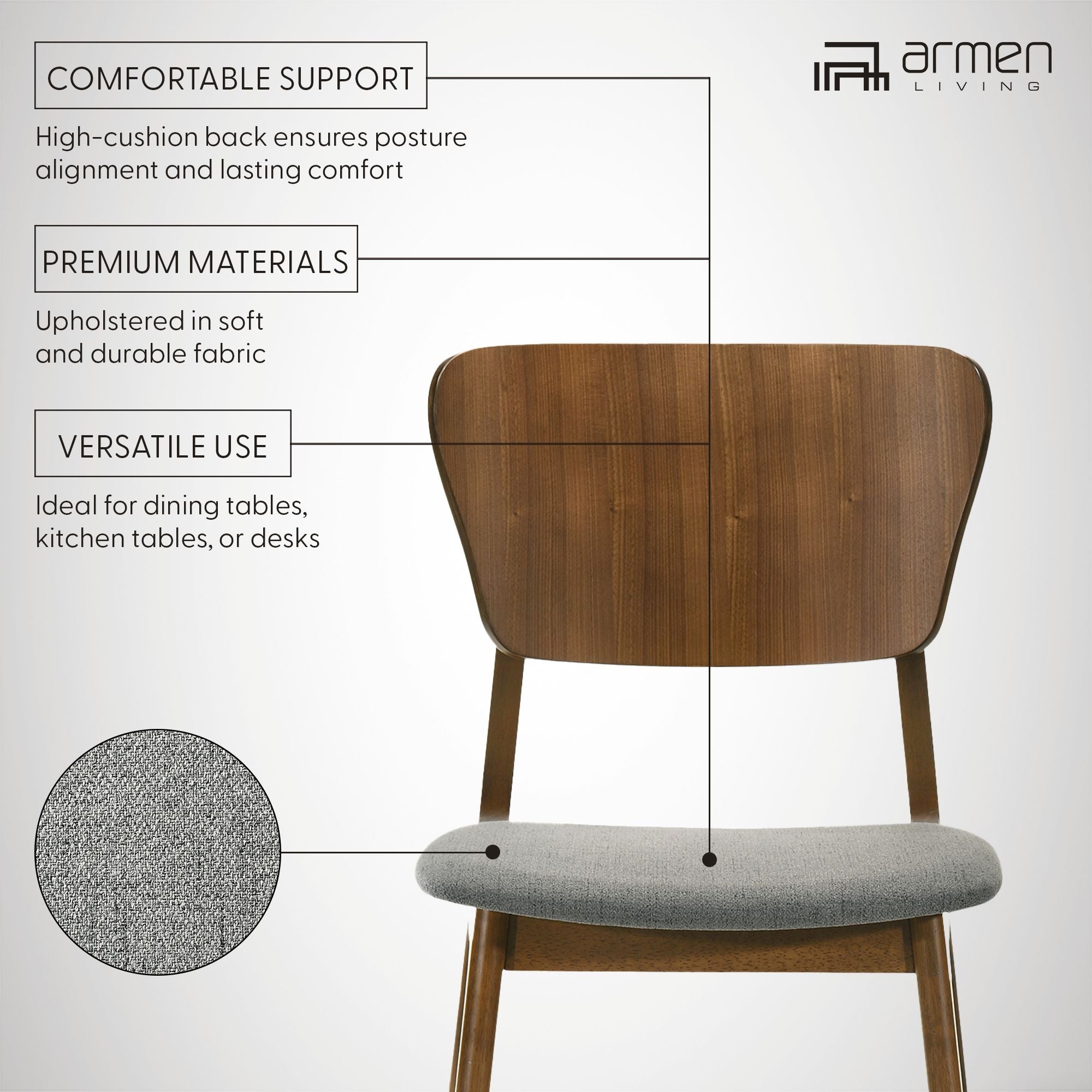 Kalia - Dining Chair With Walnut Frame