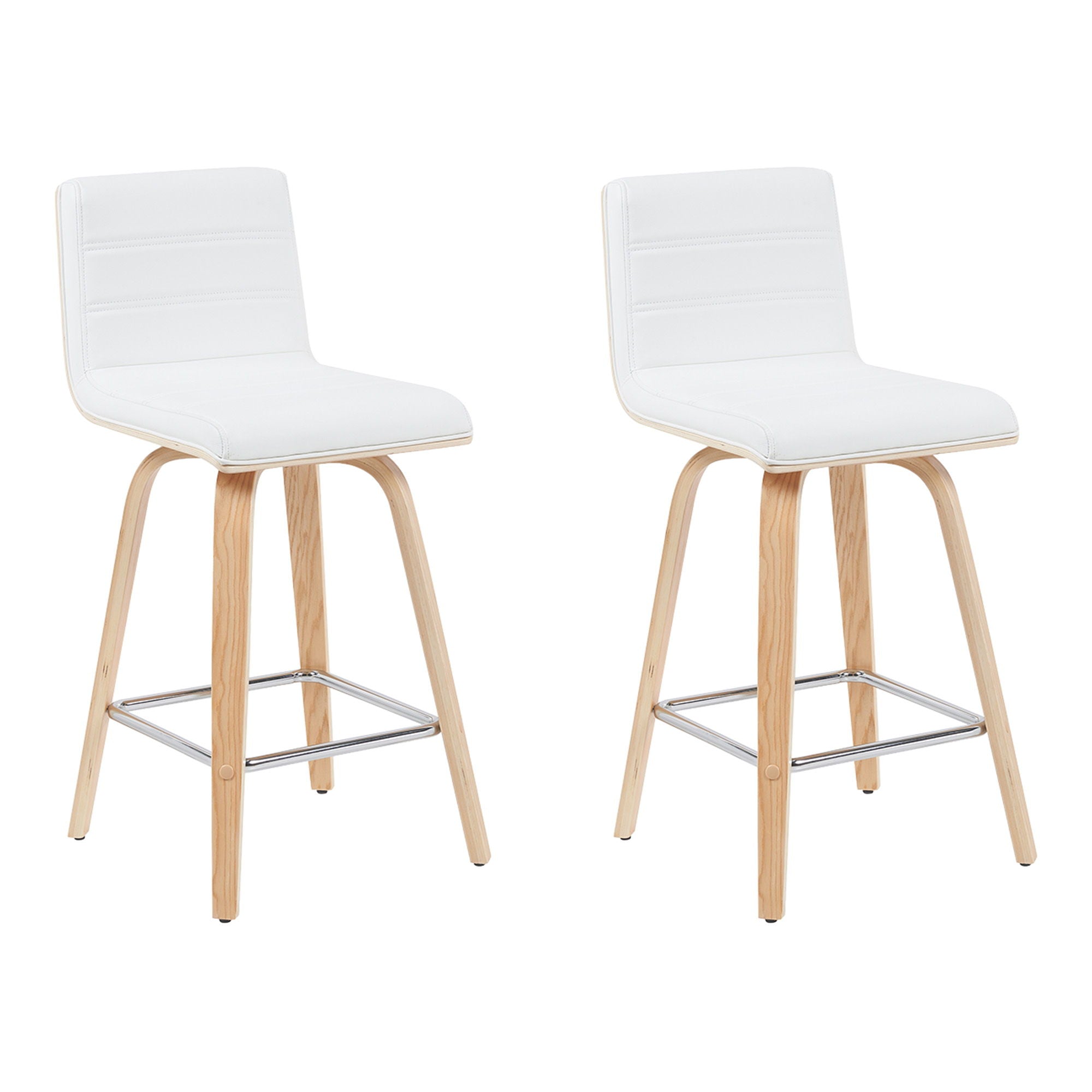 Vienna - Modern Counter Height Swivel Bar Stool - Patterned Oak Wood Frame
