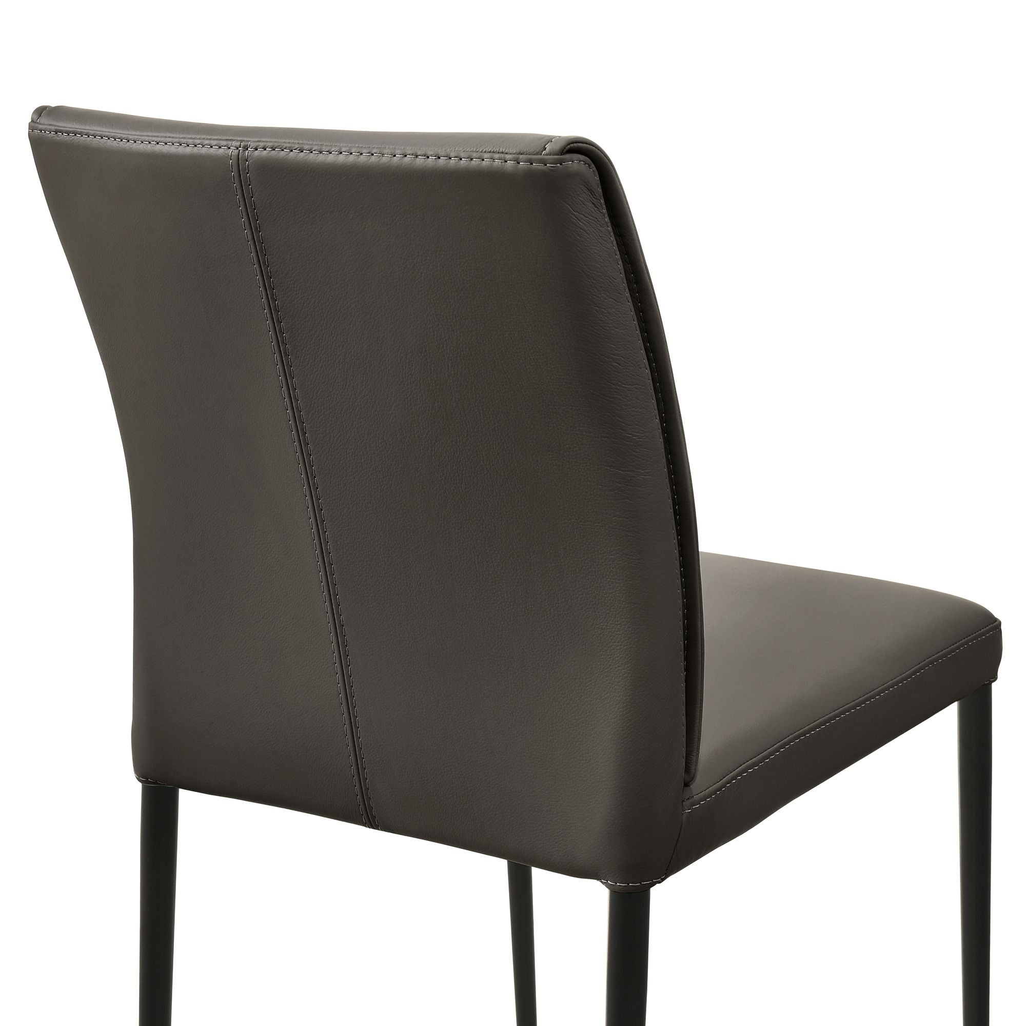 Meriam - Full Back Top Grain Leather Upholstered Metal Dining Chairs (Set of 2)