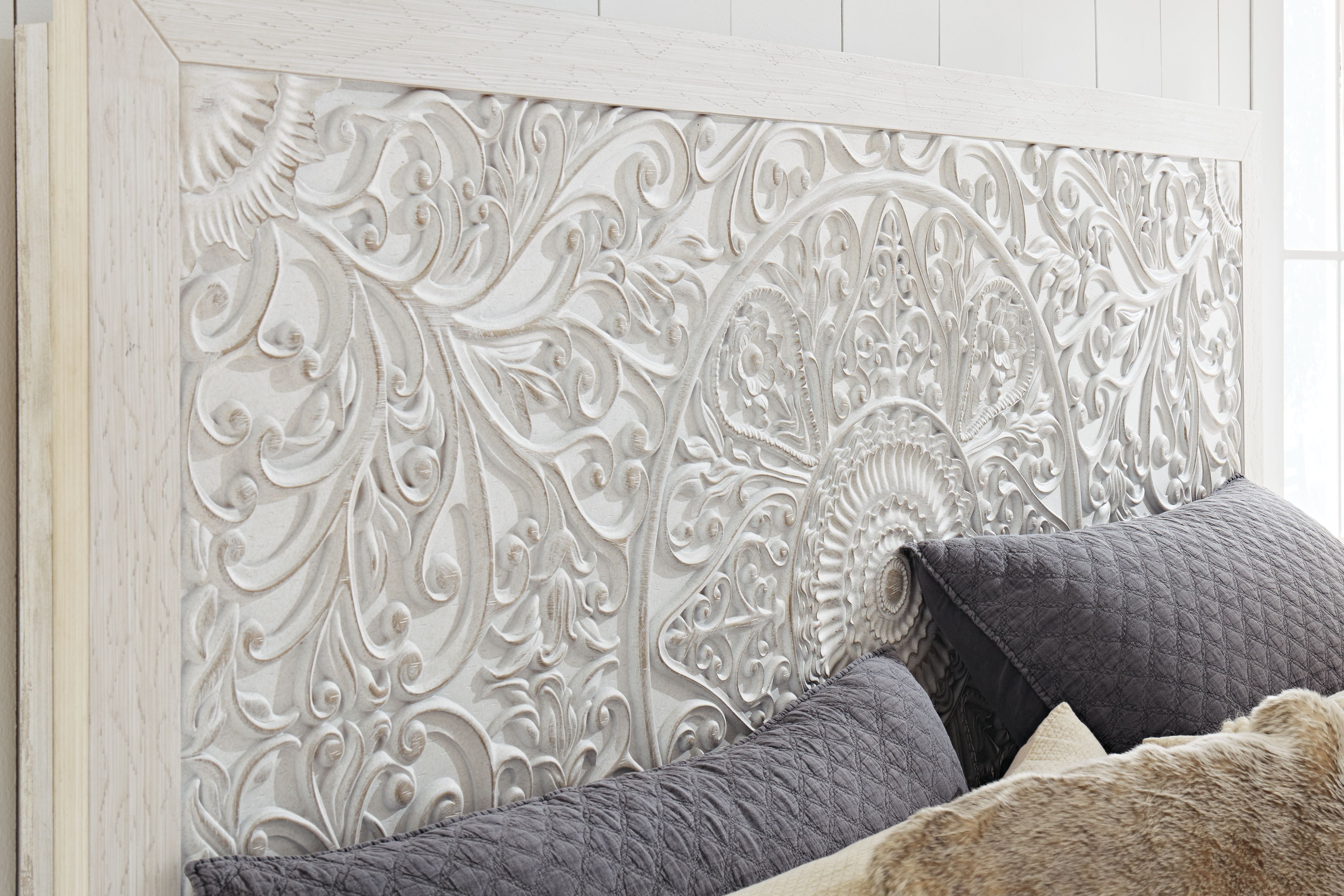 Paxberry - King Panel Headboard - Whitewash