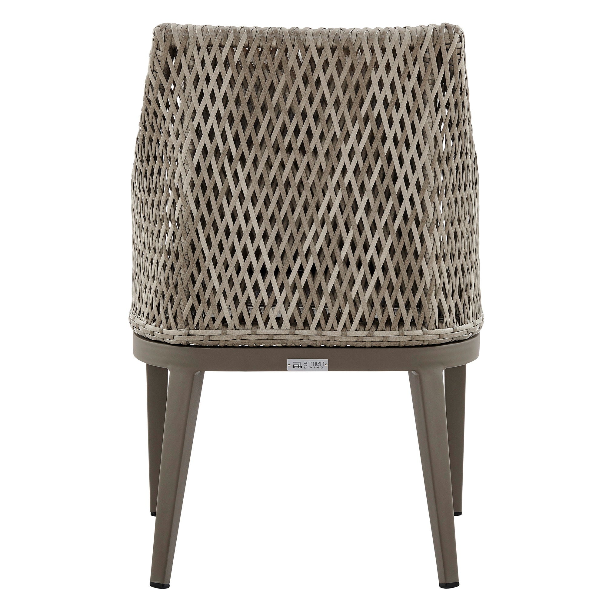 Silvana - Outdoor Wicker And Aluminum Dining Chair With Cushions (Set of 2) - Gray / Beige