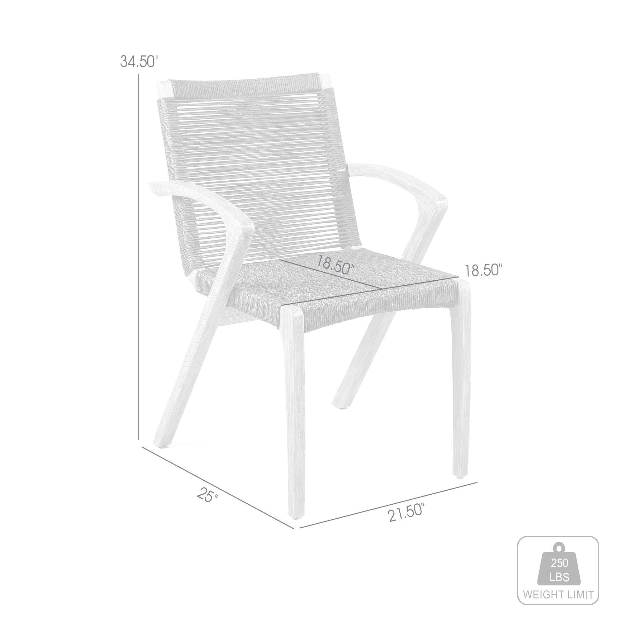 Nabila - Outdoor Wood And Rope Dining Chairs (Set of 2)