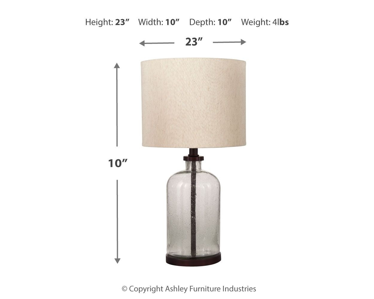 Bandile - Glass Table Lamp - Clear / Bronze Finish