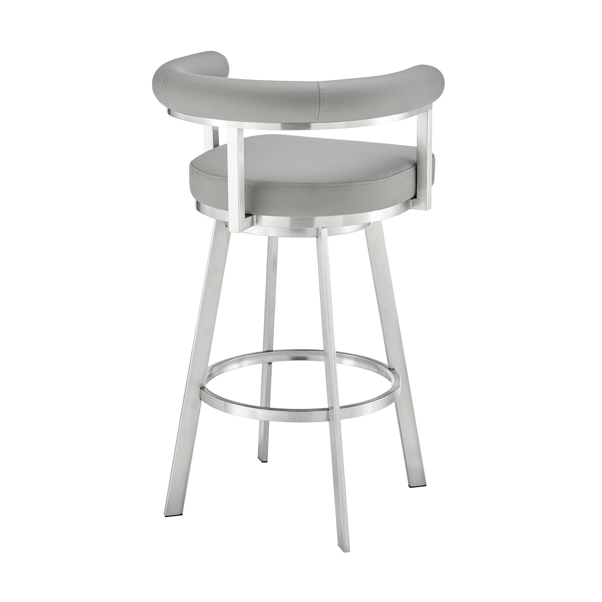 Nolagam - Swivel Bar Stool - Brushed Stainless Steel