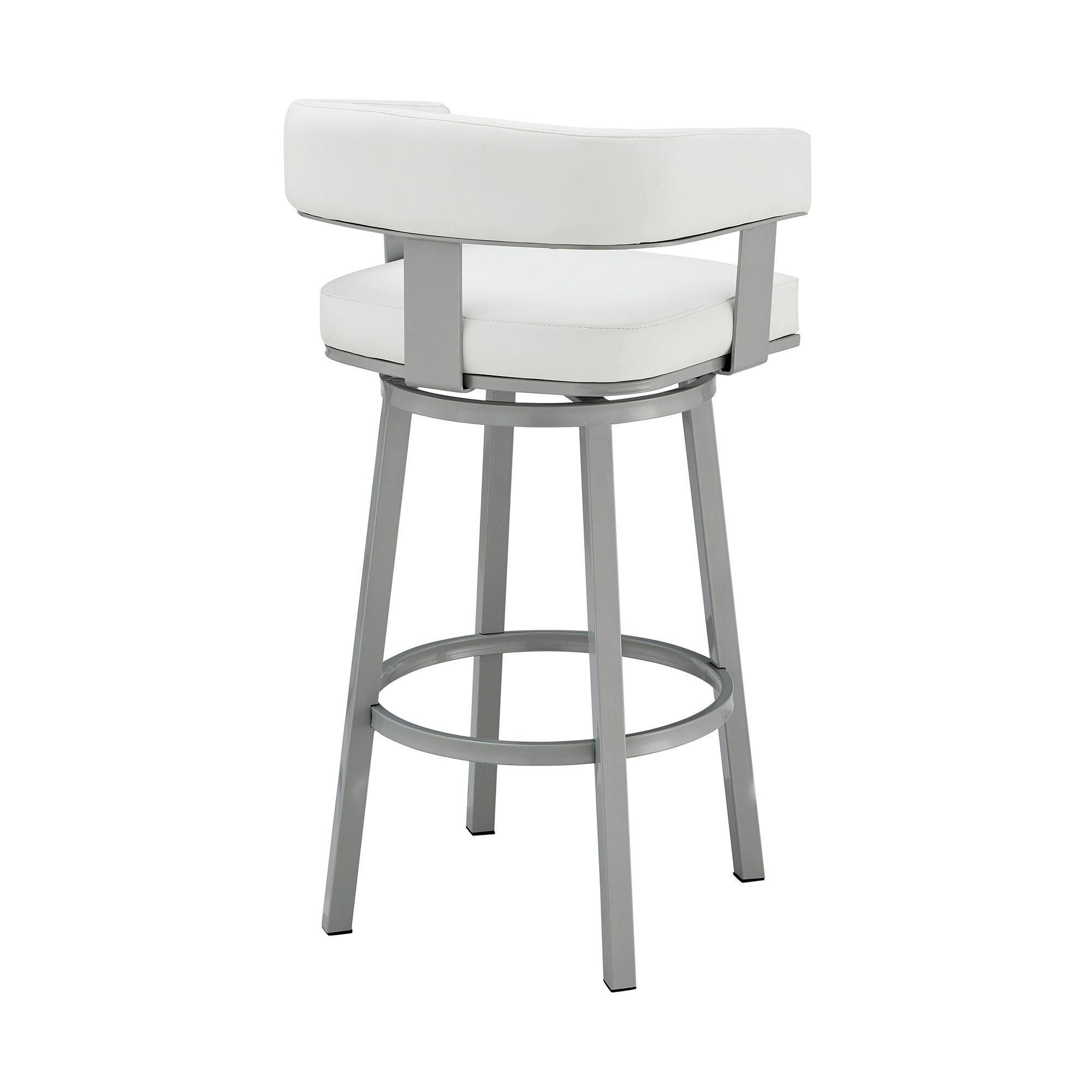 Lorin - 26" Counter Height Swivel Bar Stool - Silver / White
