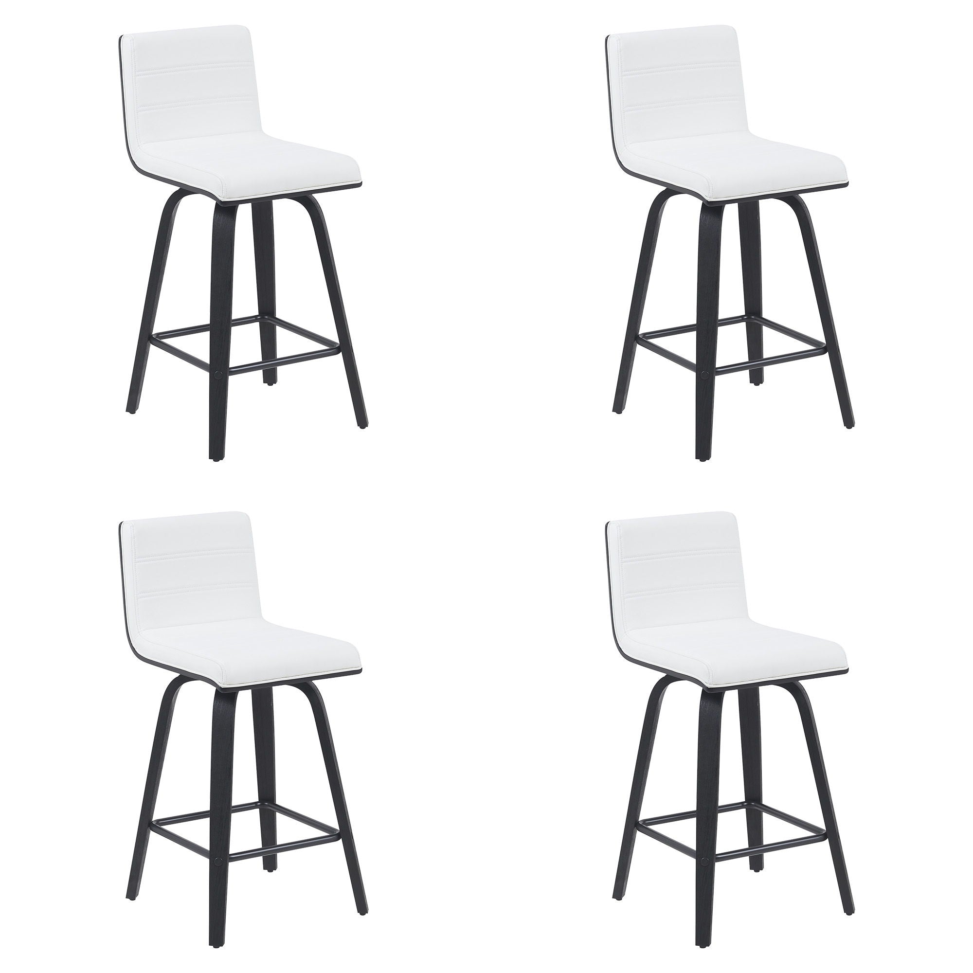Vienna - Modern Counter Height Swivel Bar Stool - Black Brushed Wood Frame