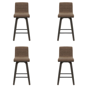Vienna - 35.5" Swivel Counter Height Square Back Wood Bar Stool With Faux Leather Seat