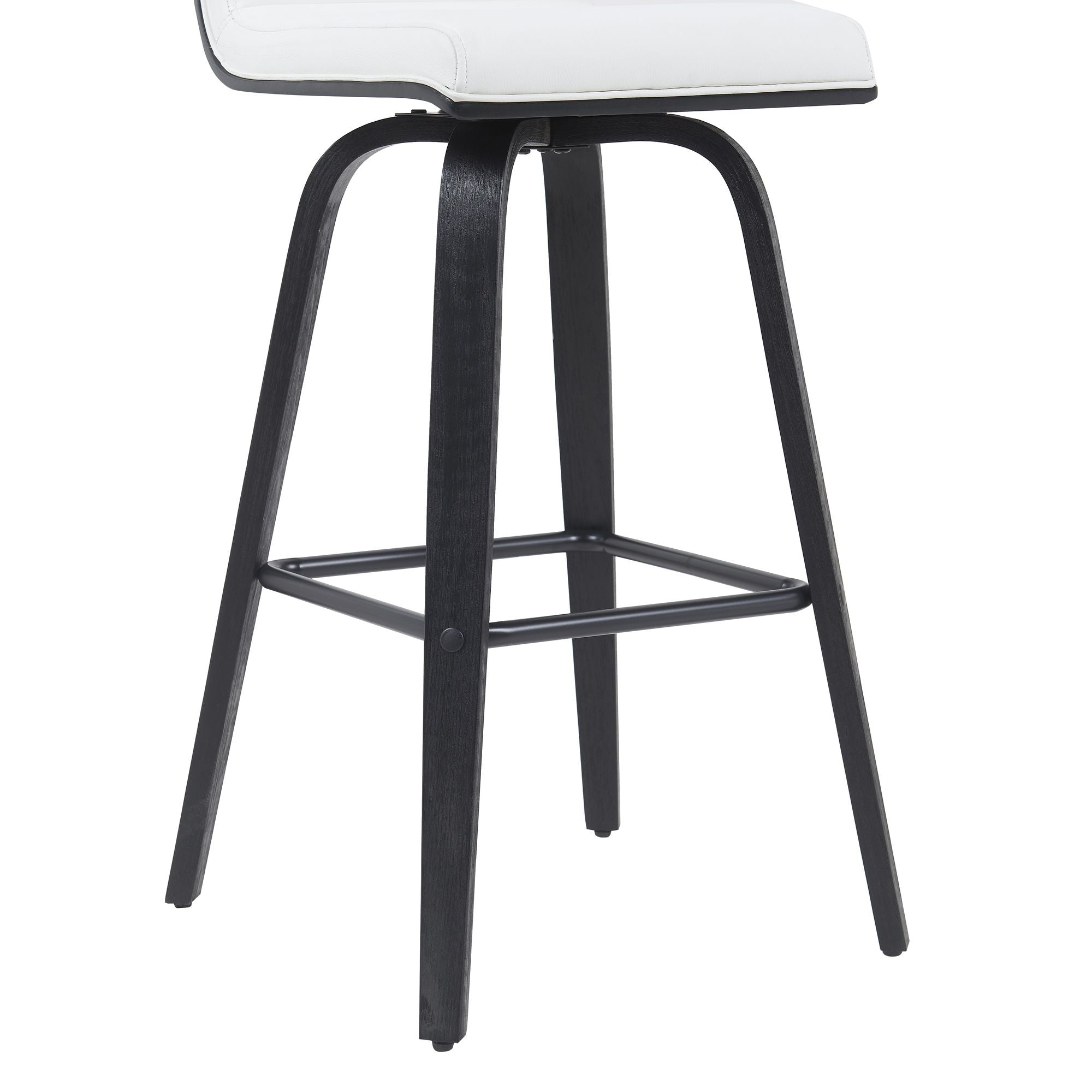 Vienna - Modern Swivel Bar Height Stool - Black Brushed Wood Frame