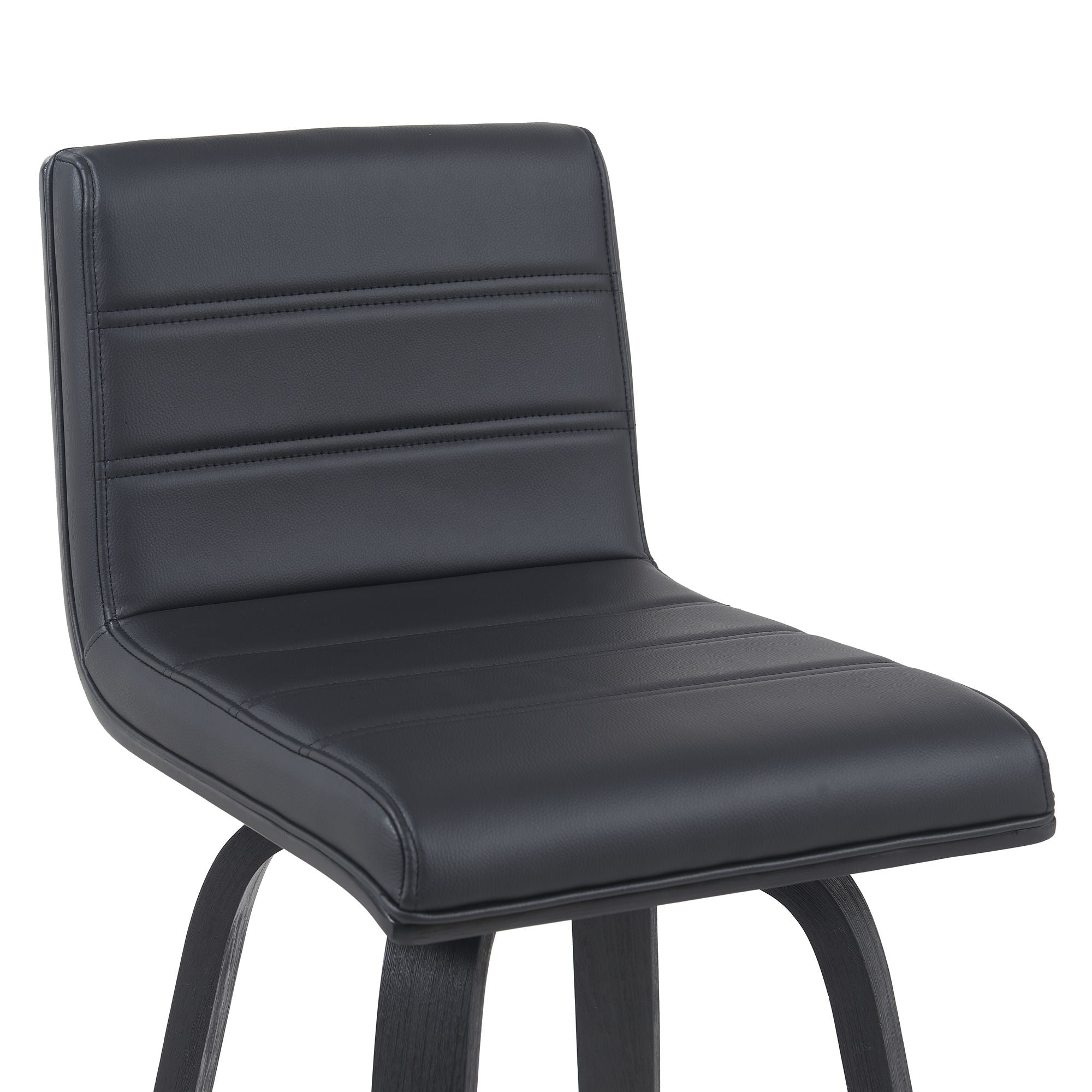 Vienna - Modern Counter Height Swivel Bar Stool - Black Brushed Wood Frame